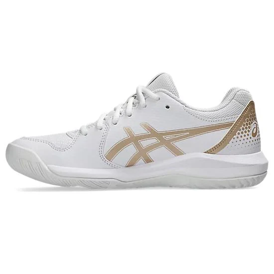 Asics Gel-Dedicate 8 Women's Pickleball Shoes - White/Champagne - Image 4