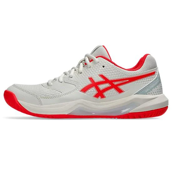 Asics Gel-Dedicate 8 Women's Pickleball Shoes - Cream/Flash Red - Image 3