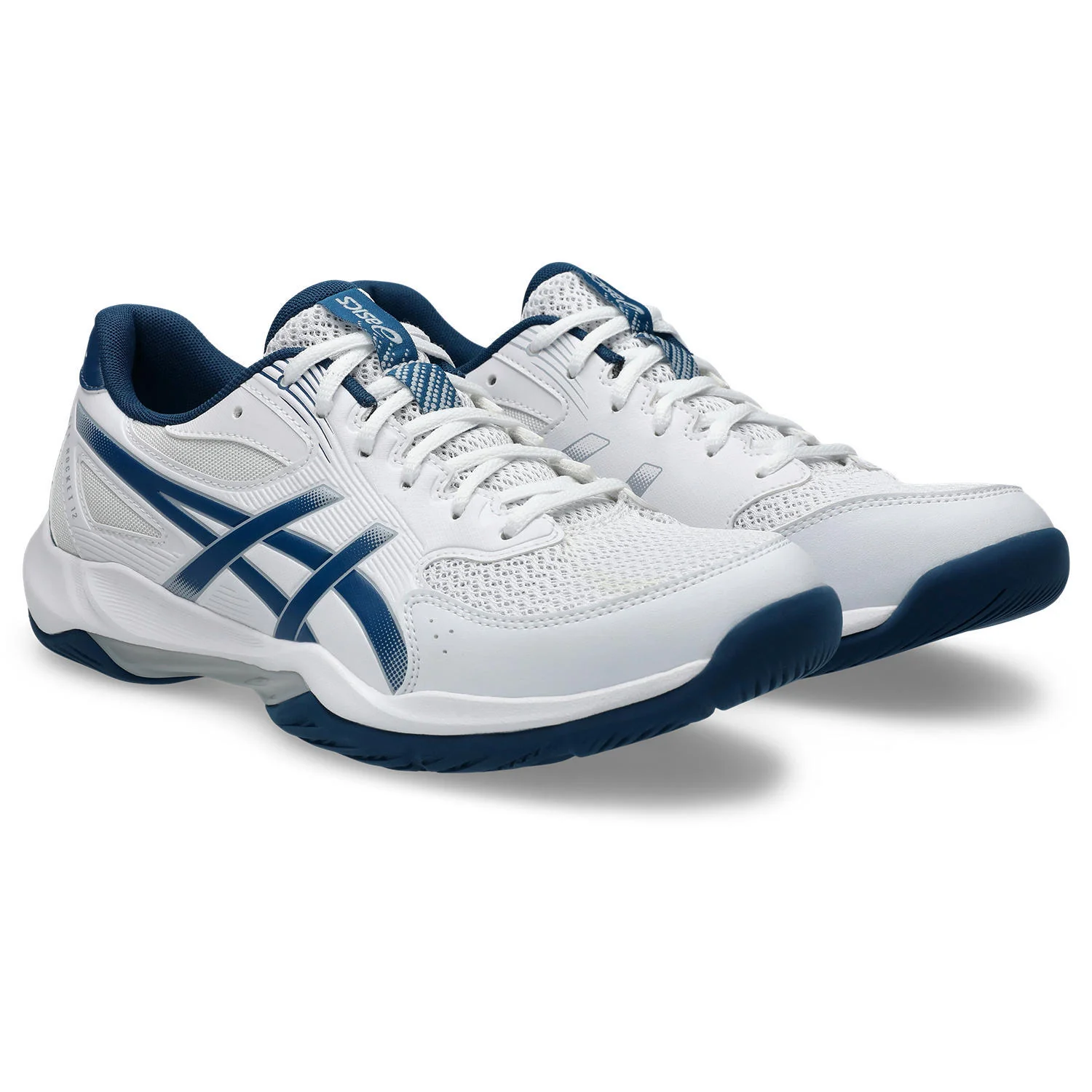 Asics Gel-Rocket 12 Men's Court Shoes - White/Mako Blue - Image 3