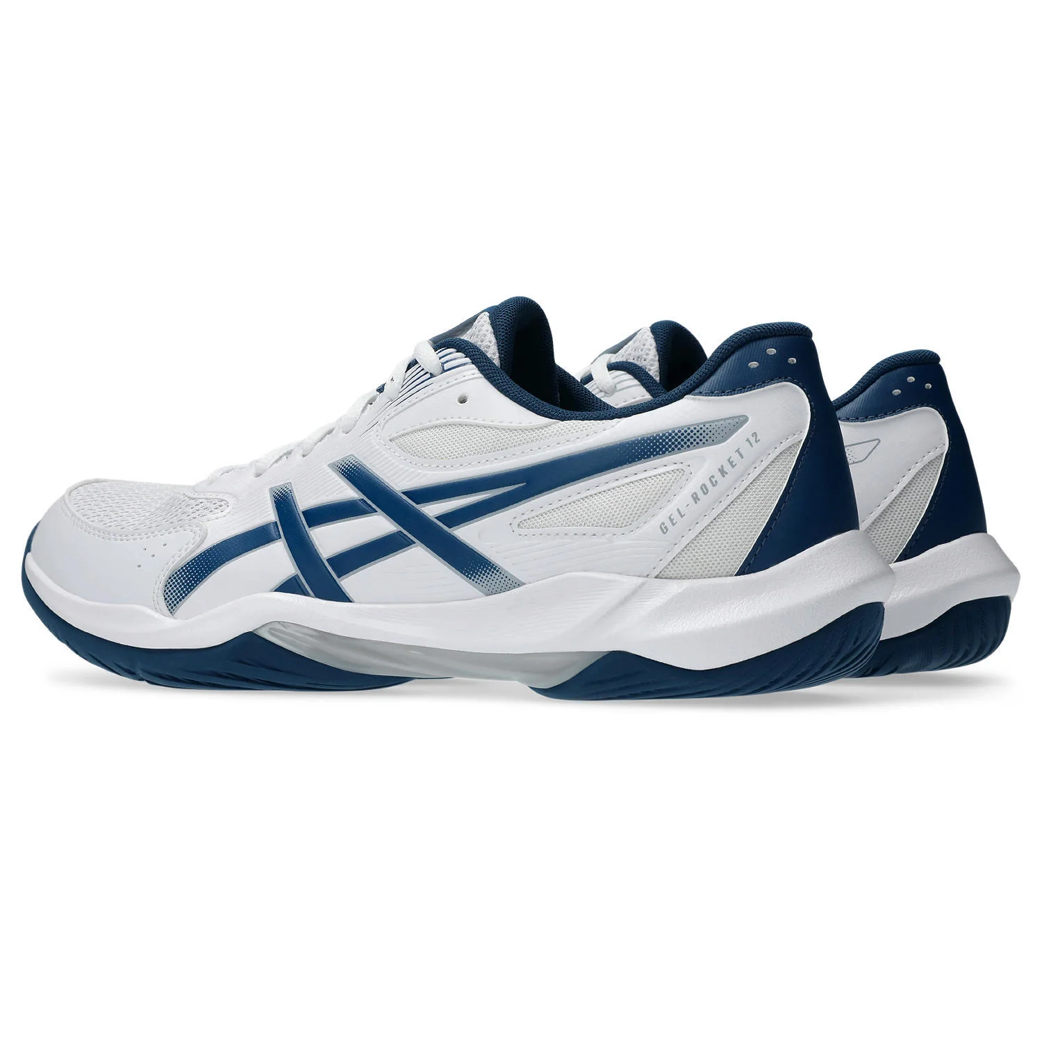 Asics Gel-Rocket 12 Men's Court Shoes - White/Mako Blue - Image 4