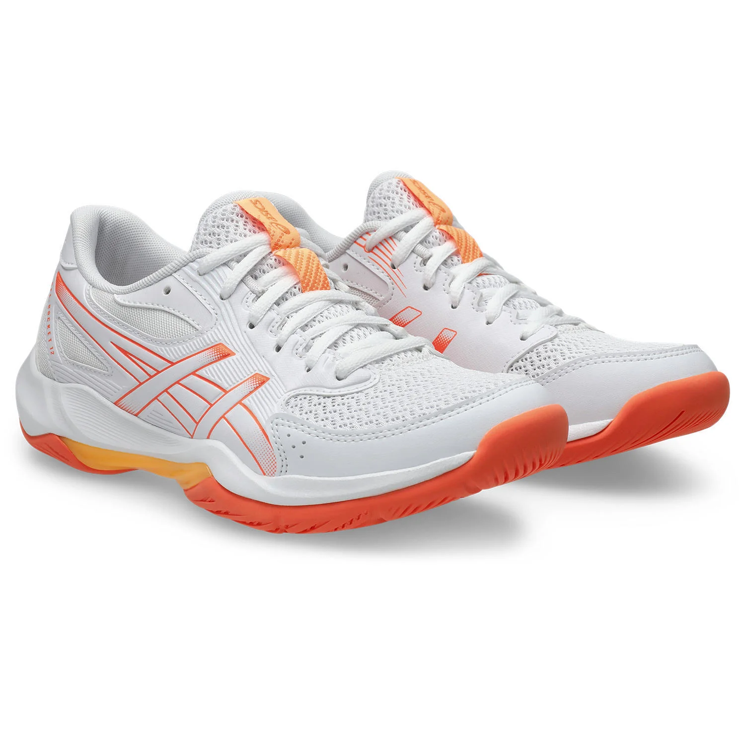 Asics Gel-Rocket 12 Women's Court Shoes - White/Vivid Coral - Image 3