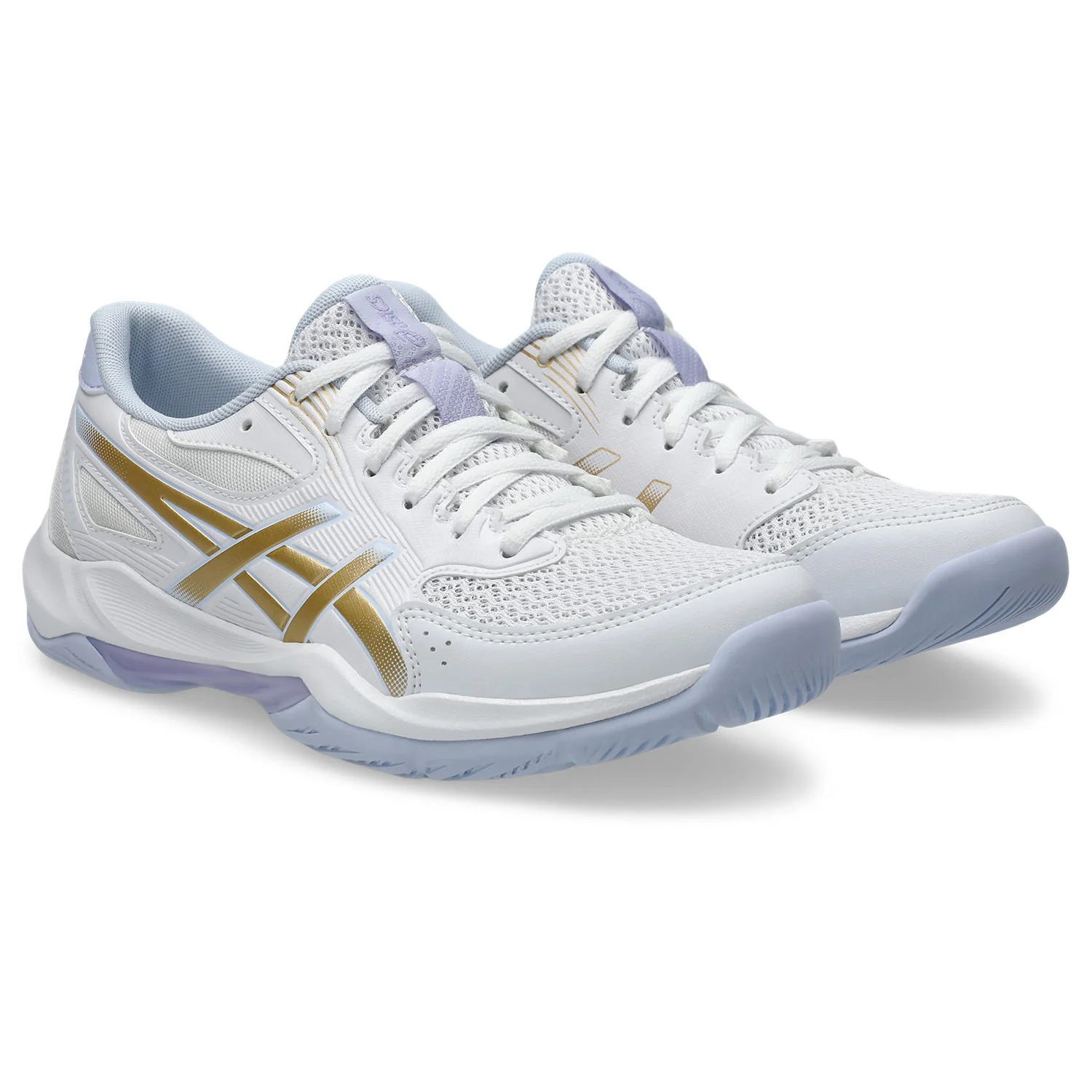 Asics Gel-Rocket 12 Women's Court Shoes - White/Champagne - Image 3
