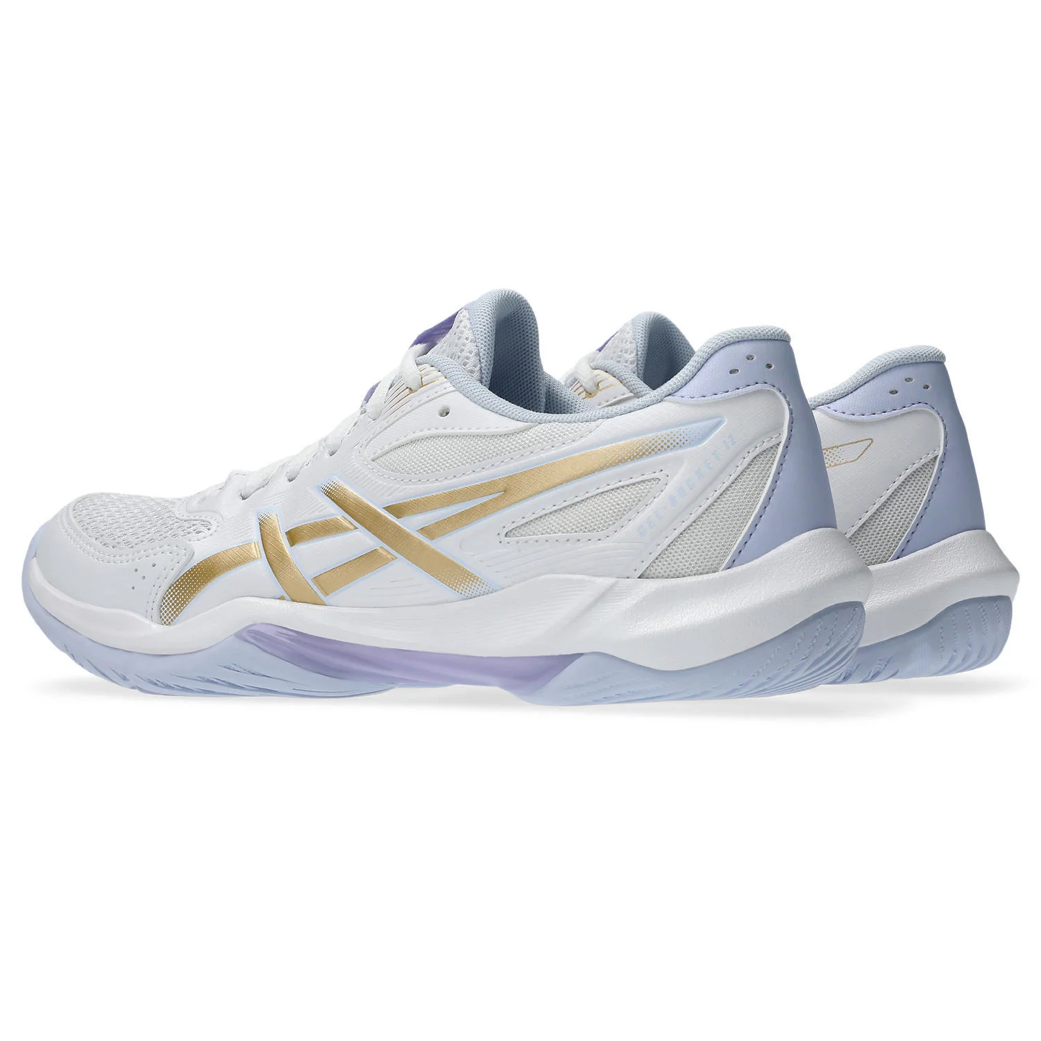 Asics Gel-Rocket 12 Women's Court Shoes - White/Champagne - Image 4
