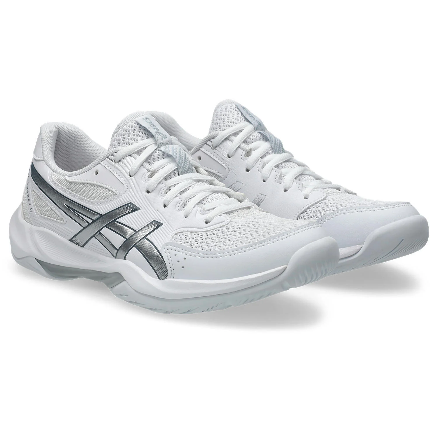 Asics Gel-Rocket 12 Women's Court Shoes - White/Pure Silver - Image 3