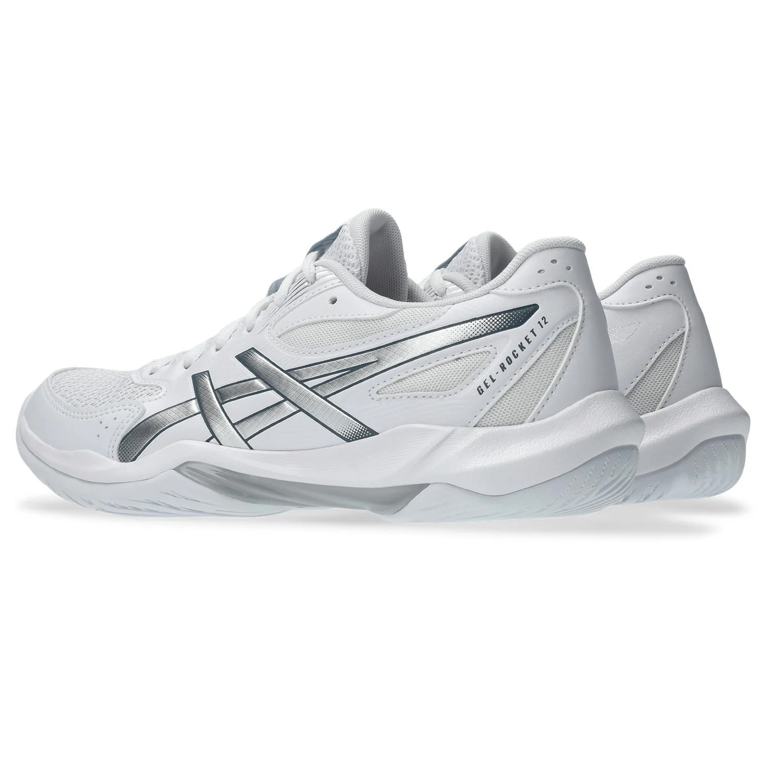 Asics Gel-Rocket 12 Women's Court Shoes - White/Pure Silver - Image 4