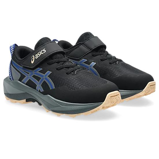 Asics Pre Venture 11 PS Youth Trail Running Shoes - Black/Asics Blue - Image 2