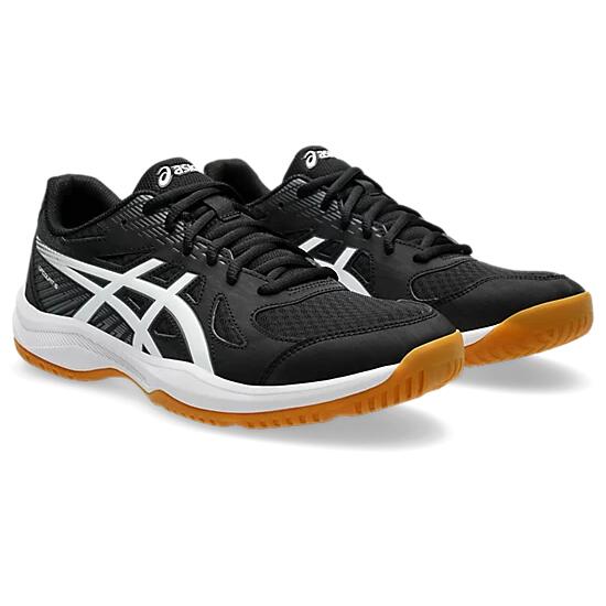 Asics Upcourt 6 Men's Court Shoes - Black/White - Image 3