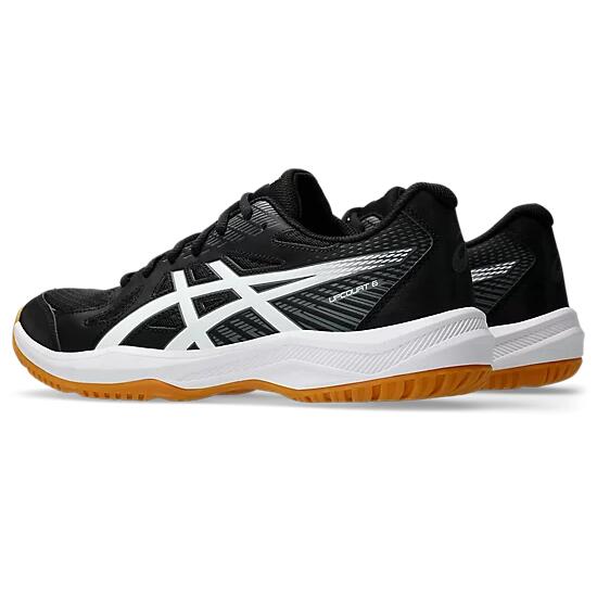 Asics Upcourt 6 Men's Court Shoes - Black/White - Image 4