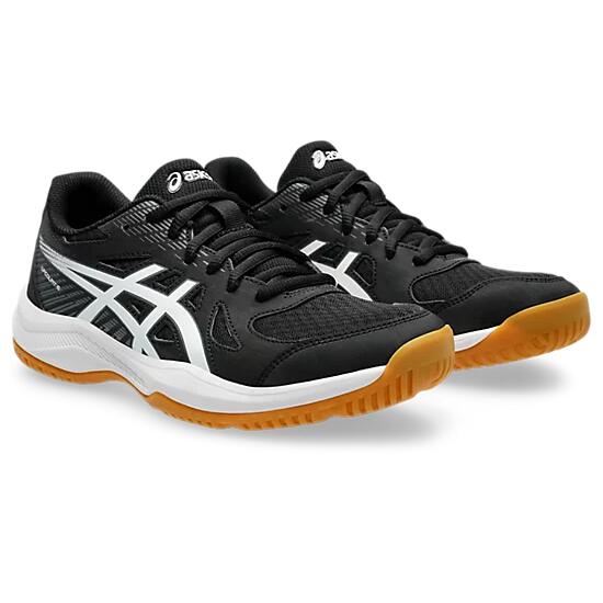 Asics Upcourt 6 Women's Court Shoes - Black/White - Image 3