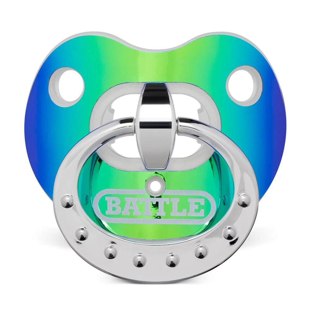Battle Sports Binky Iridescent Oxygen Football Mouthguard - Blue/Green
