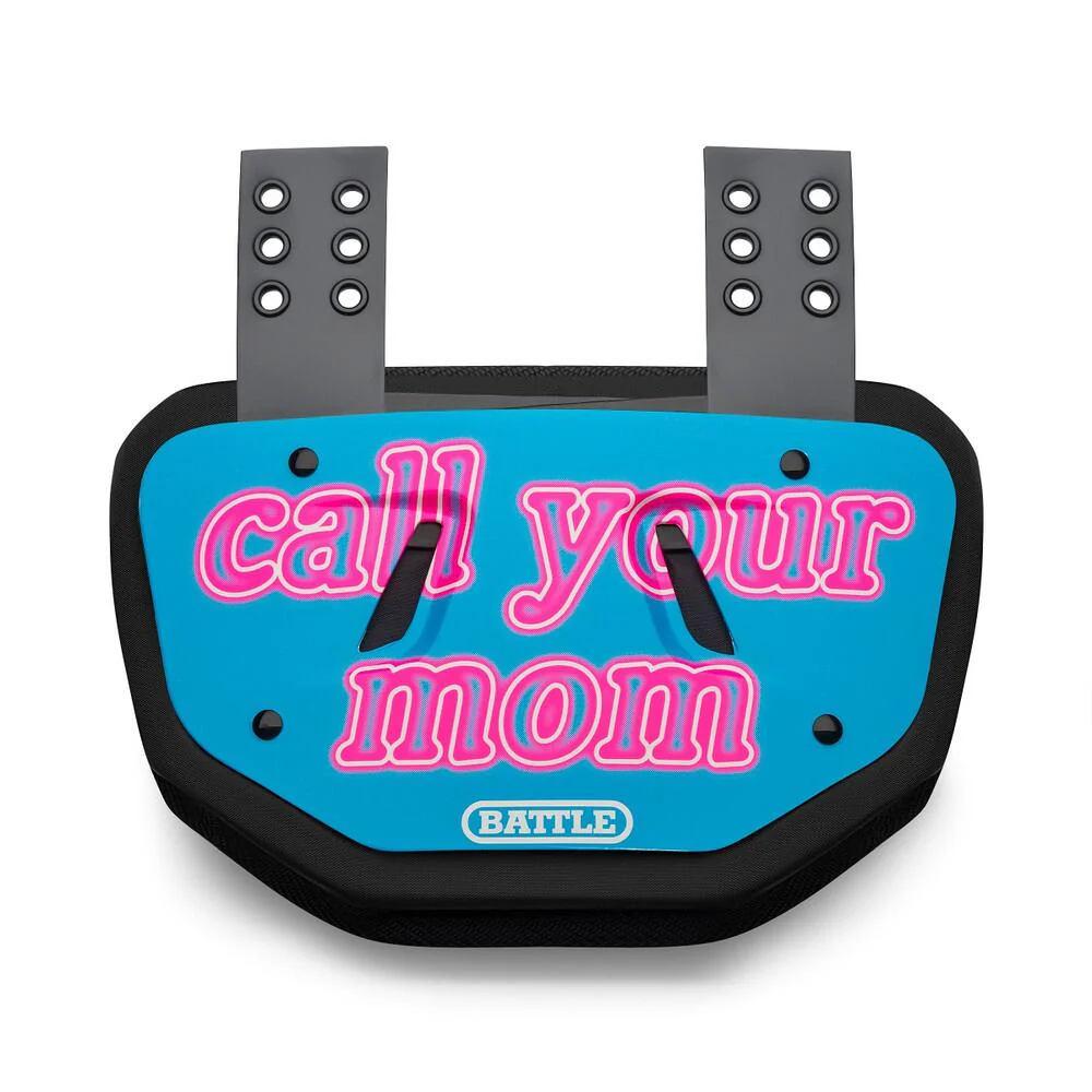 Battle Sports Chrome Football Back Plate - Call Your Mom - Image 2