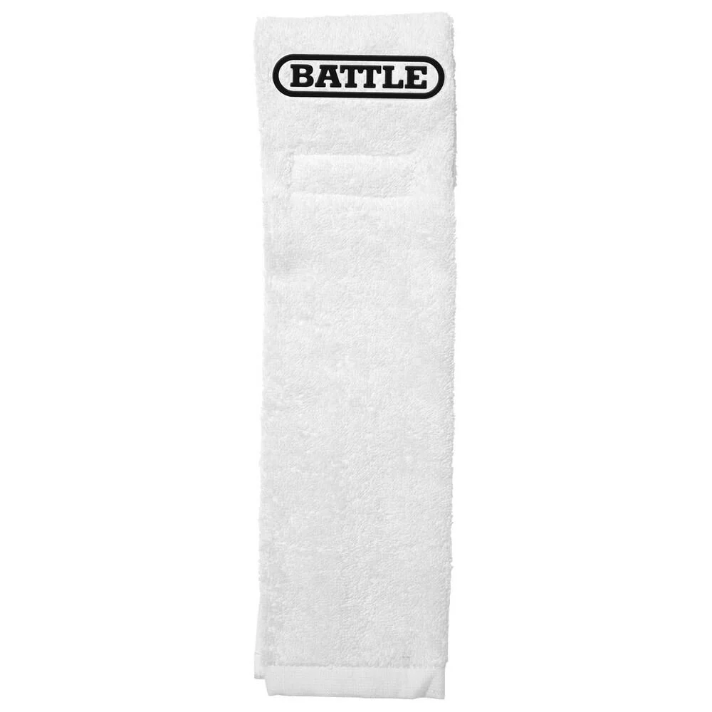 Battle Sports Football Towel - White