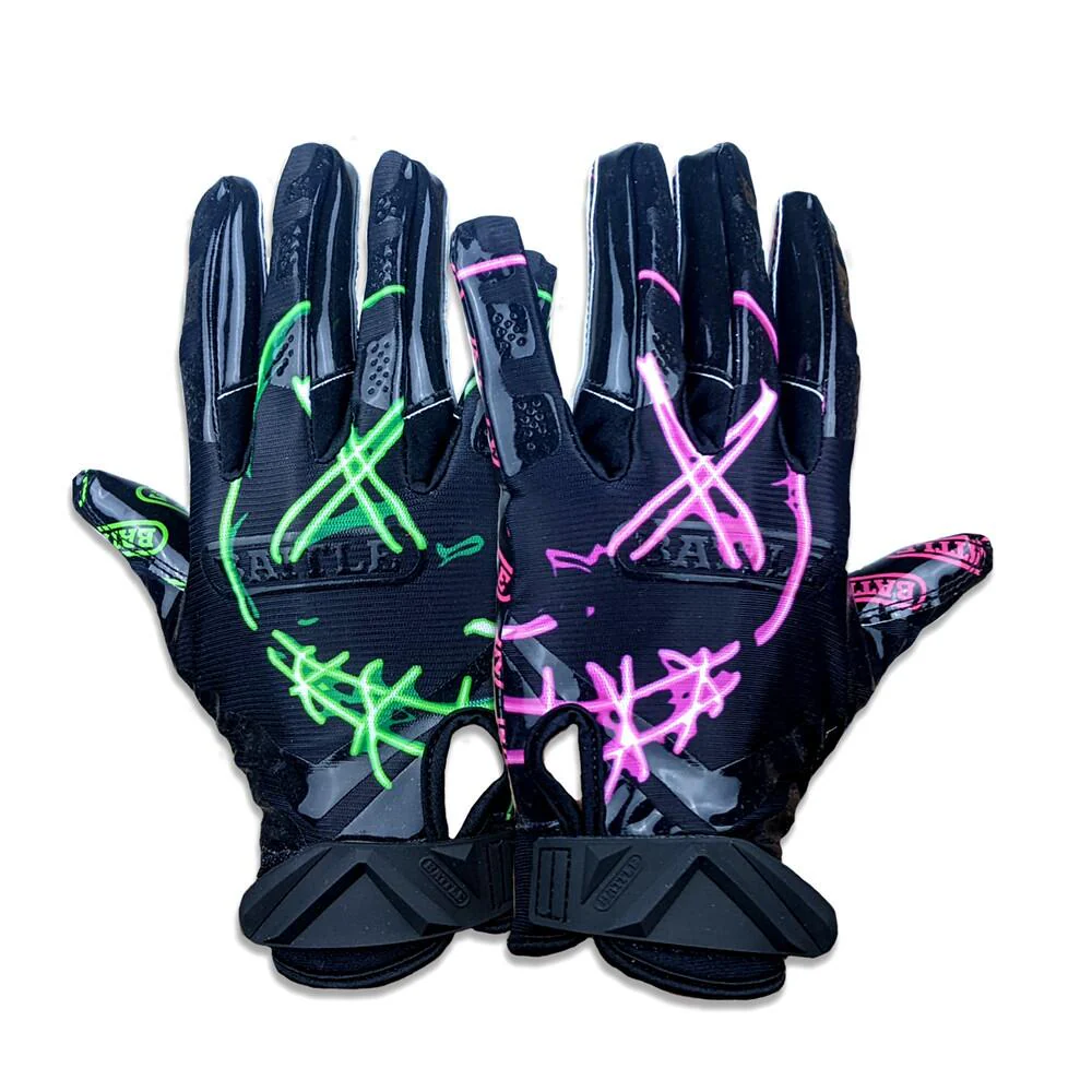 Battle Sports Nightmare 2.0 Cloaked Youth Receiver Football Gloves