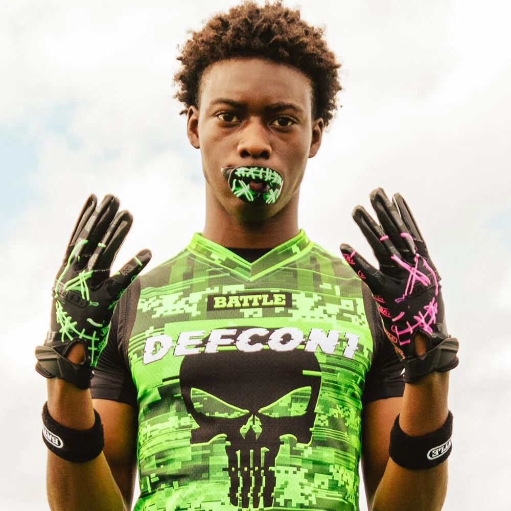 Battle Sports Nightmare 2.0 Cloaked Youth Receiver Football Gloves - Image 3