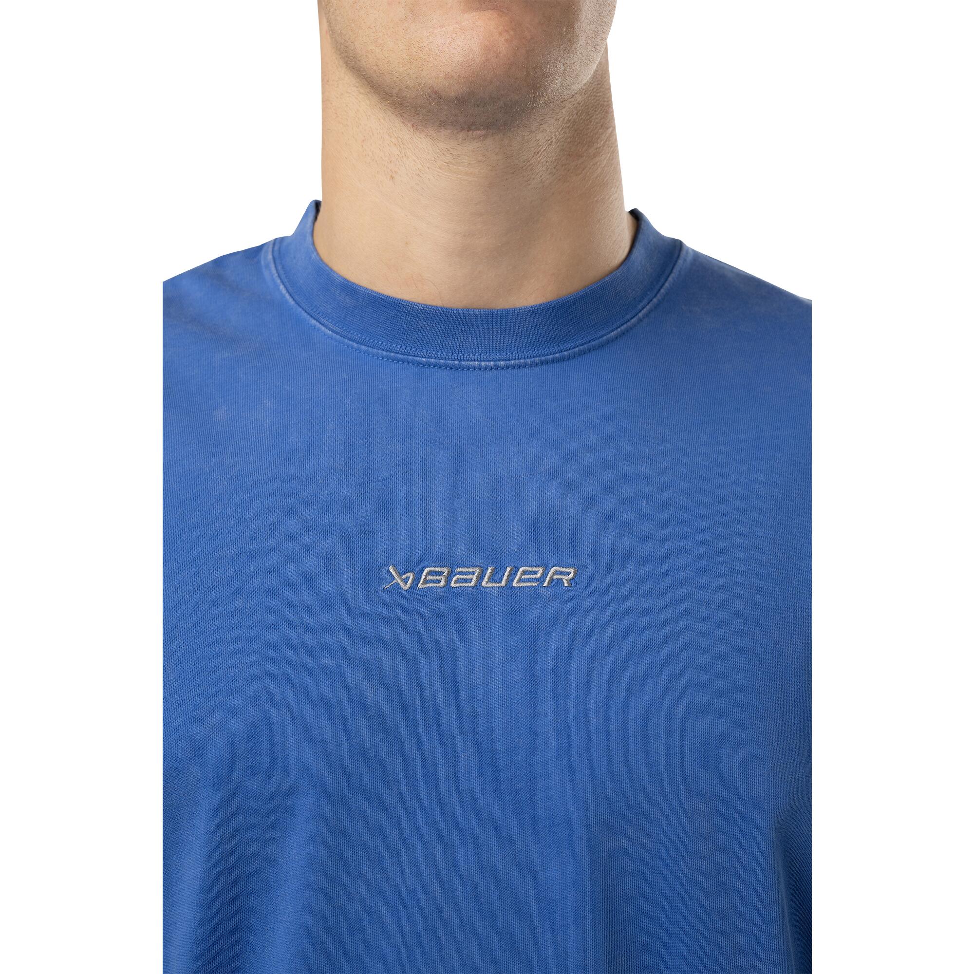 Bauer Center Ice Acid Wash Long Sleeve Senior Tee - Blue - Image 2