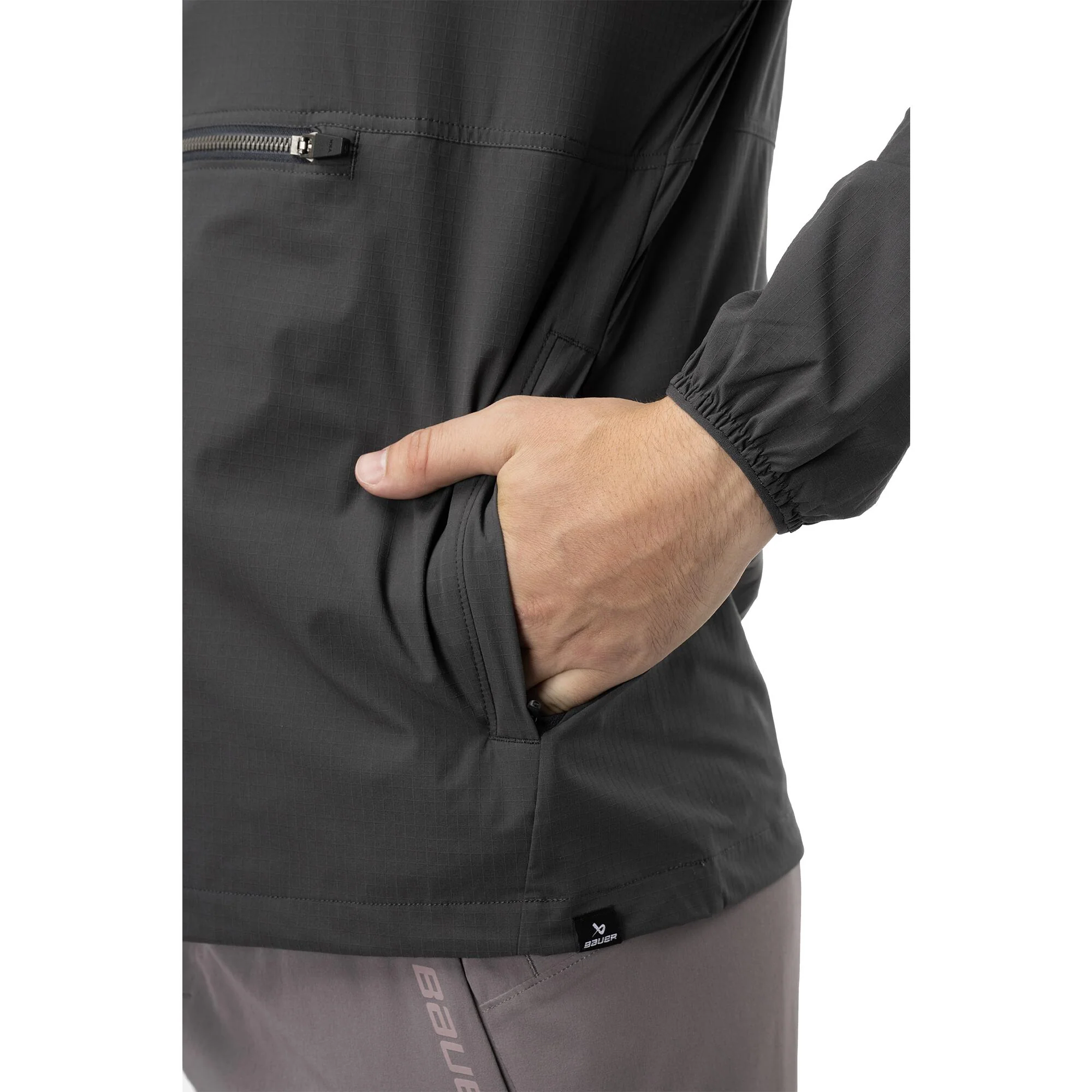 Bauer FLC Ripstop Runshell Senior Jacket - Dark Grey - Image 3