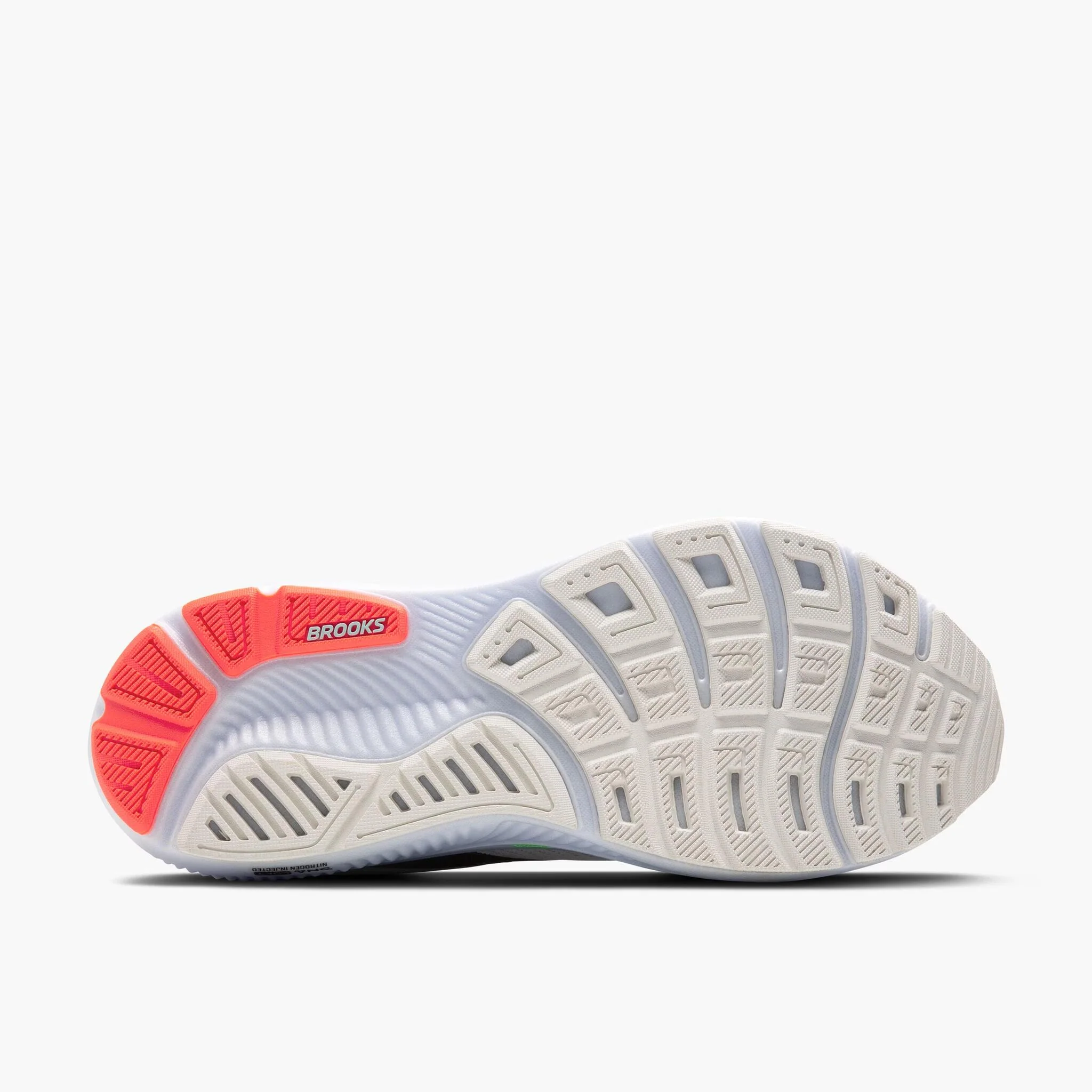 Brooks Ghost 17 Men's Running Shoes - White/Pink/Gecko - Image 6