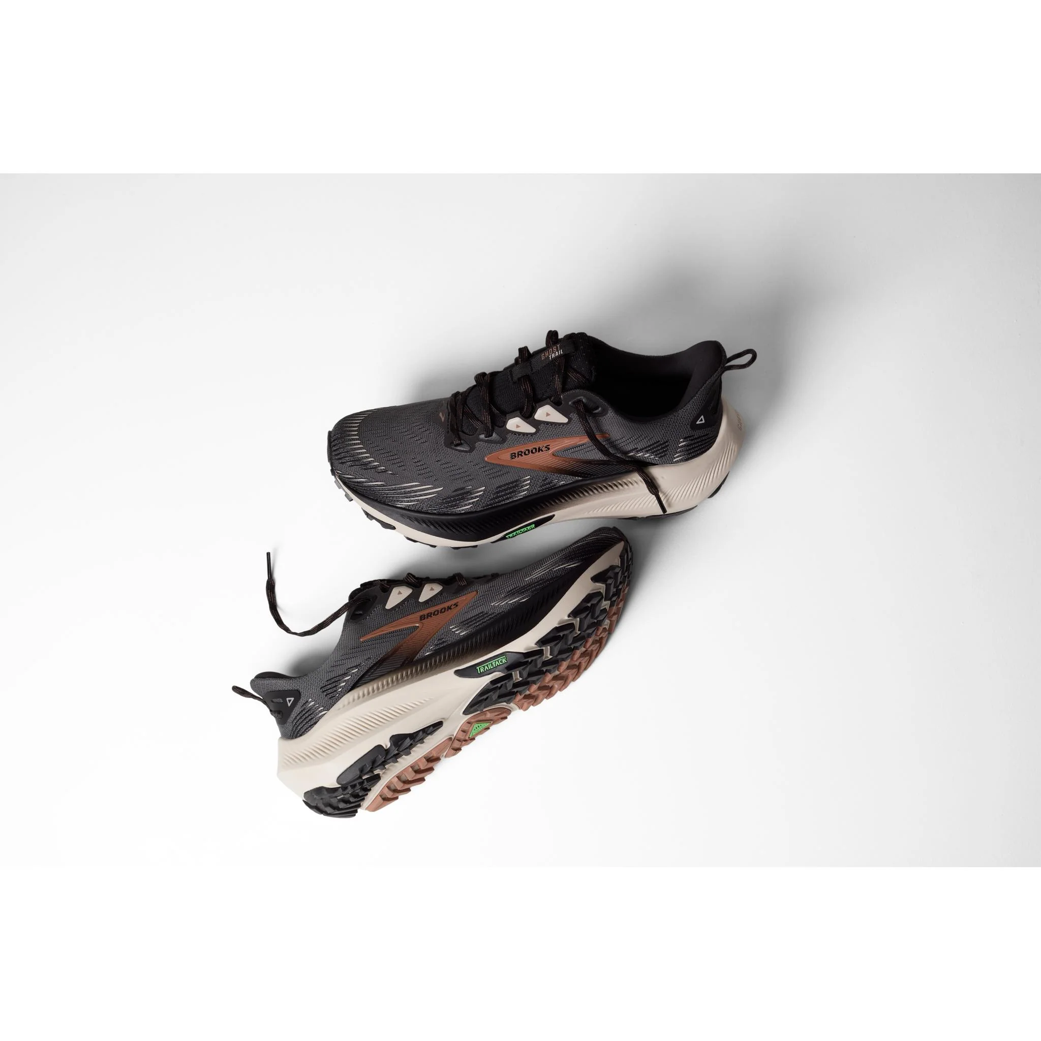 Brooks Ghost Trail Men's Running Shoes - Ebony/Black/Clove - Image 8