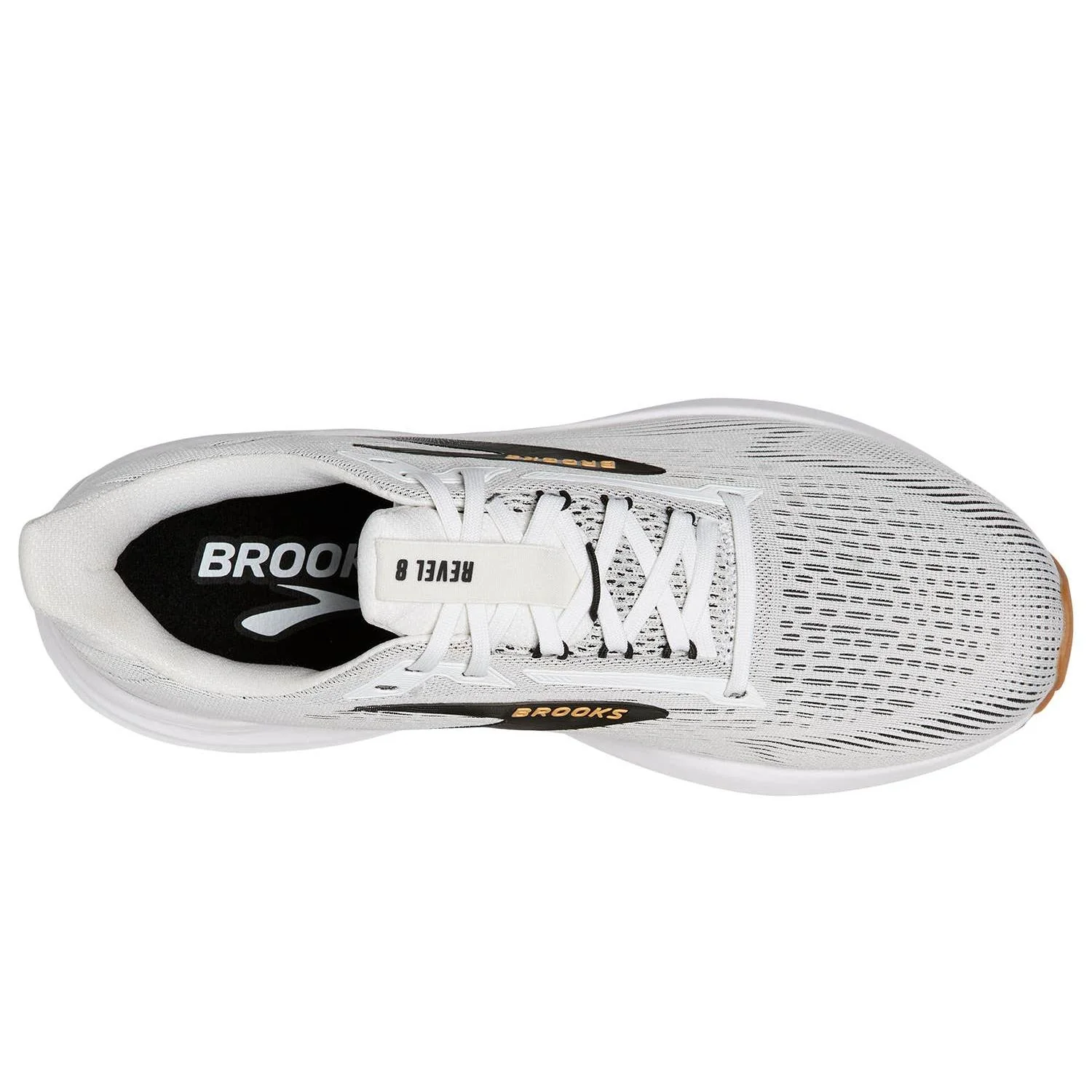Brooks Revel 8 Men's Running Shoes - White/Black/Oak Buff - Image 3