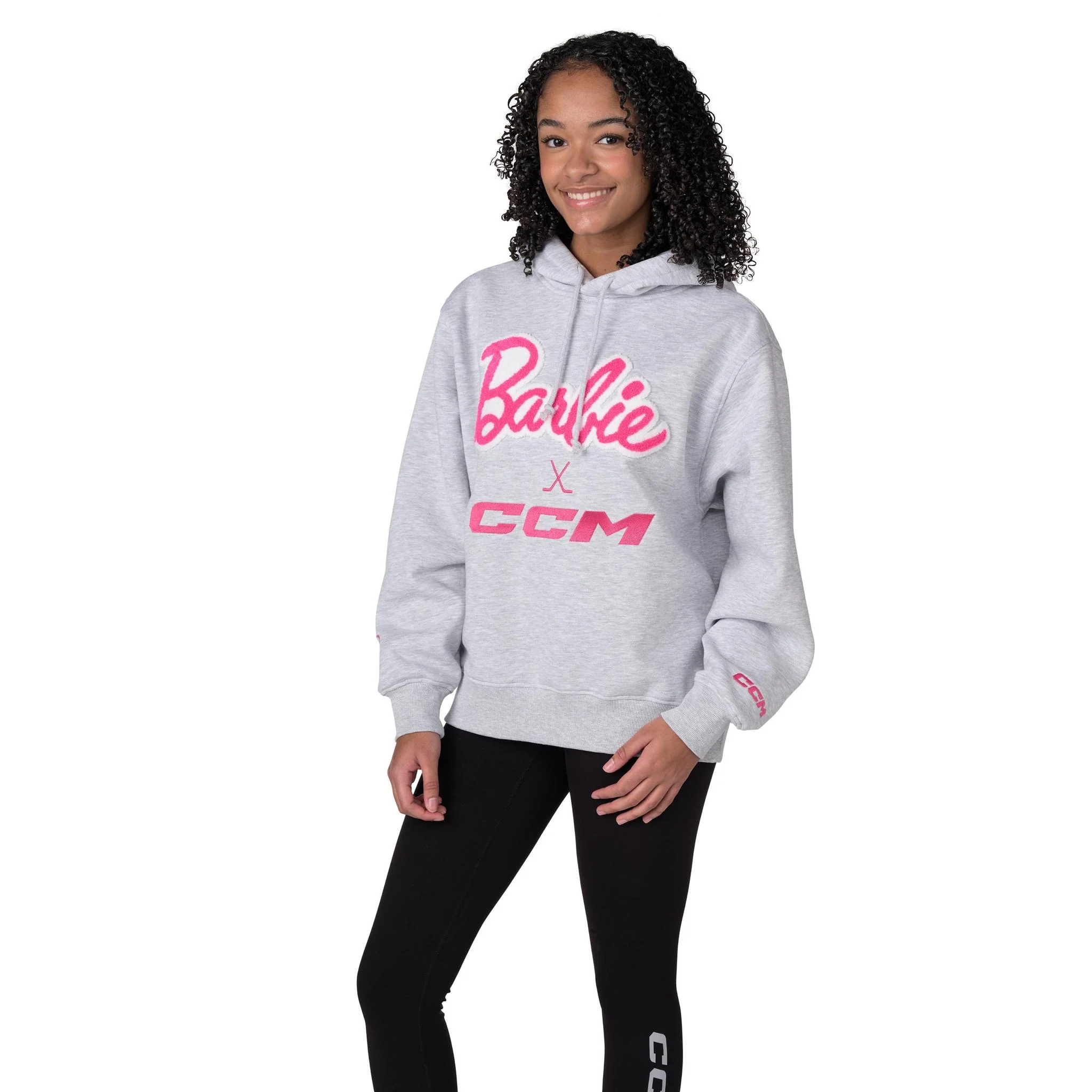 Barbie™ x CCM Grey Embroidered Hoodie - Image 4