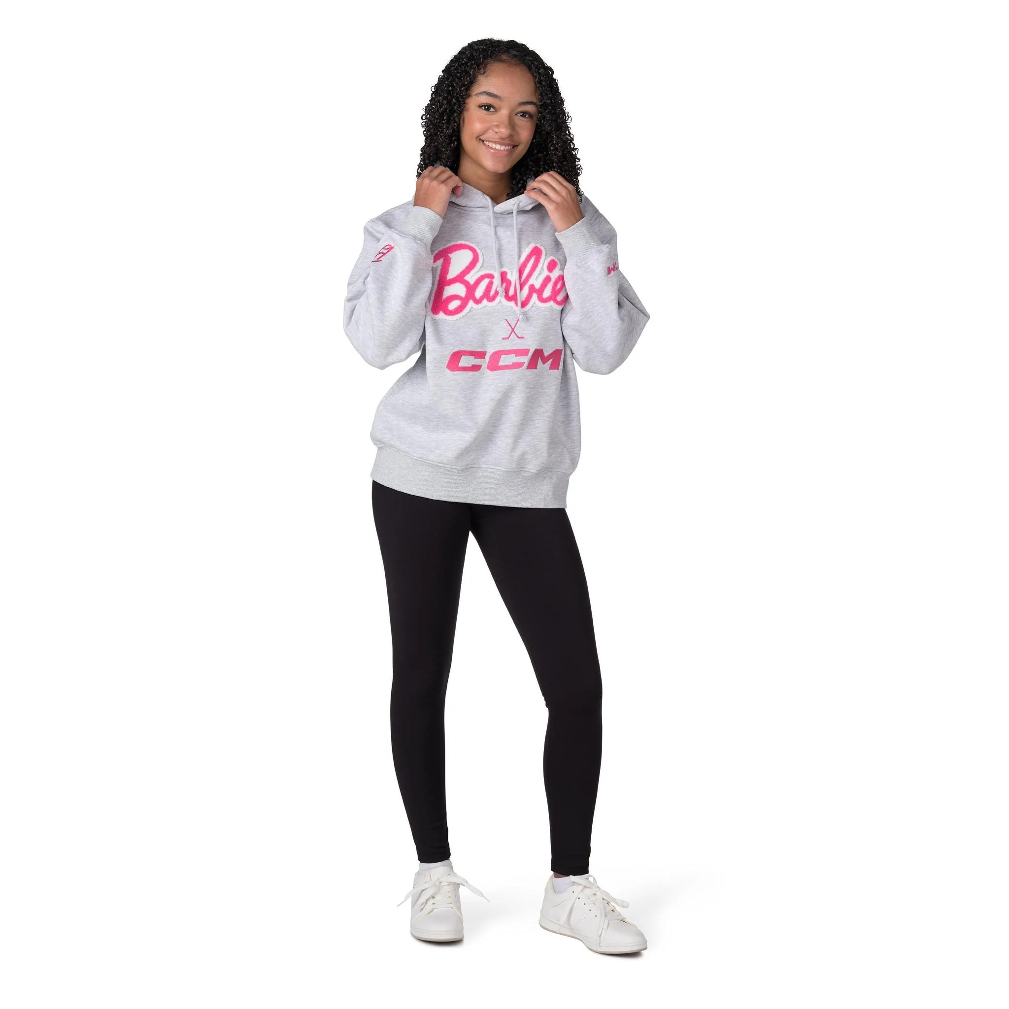 Barbie™ x CCM Grey Embroidered Hoodie - Image 5