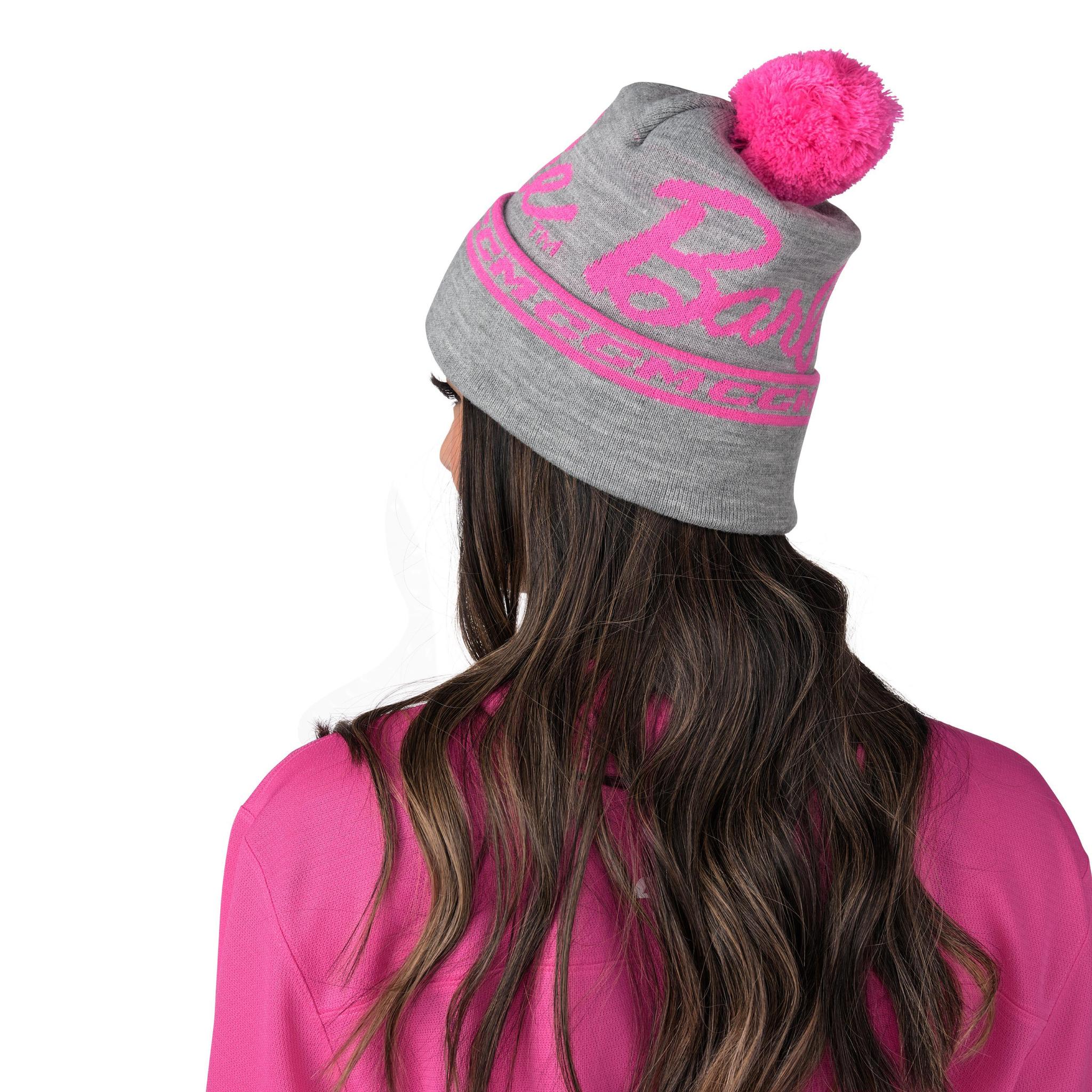 Barbie™ x CCM Grey Embroidered Pom Knit Hat - Image 4