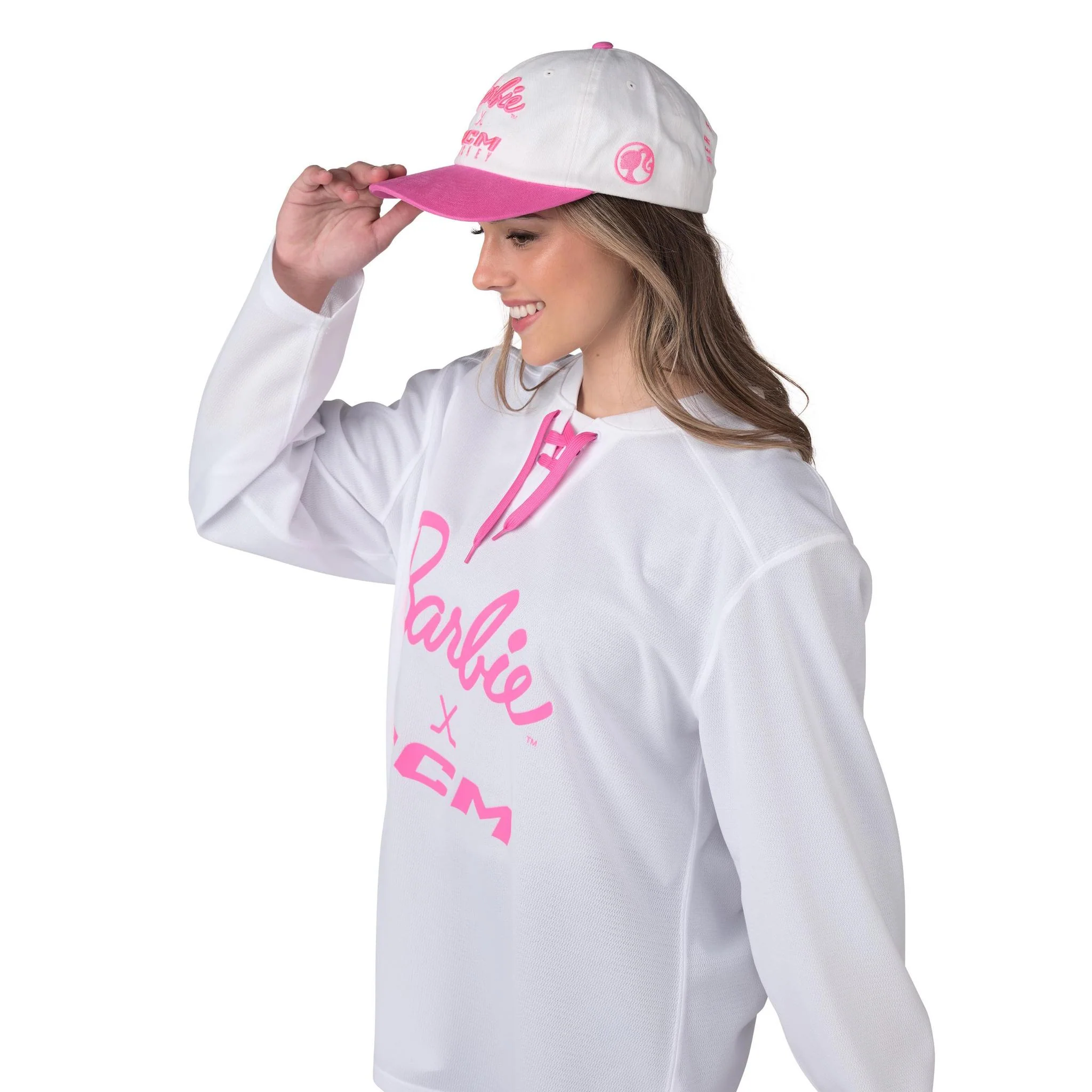 Barbie™ x CCM White Slouch Adjustable Cap - Image 5