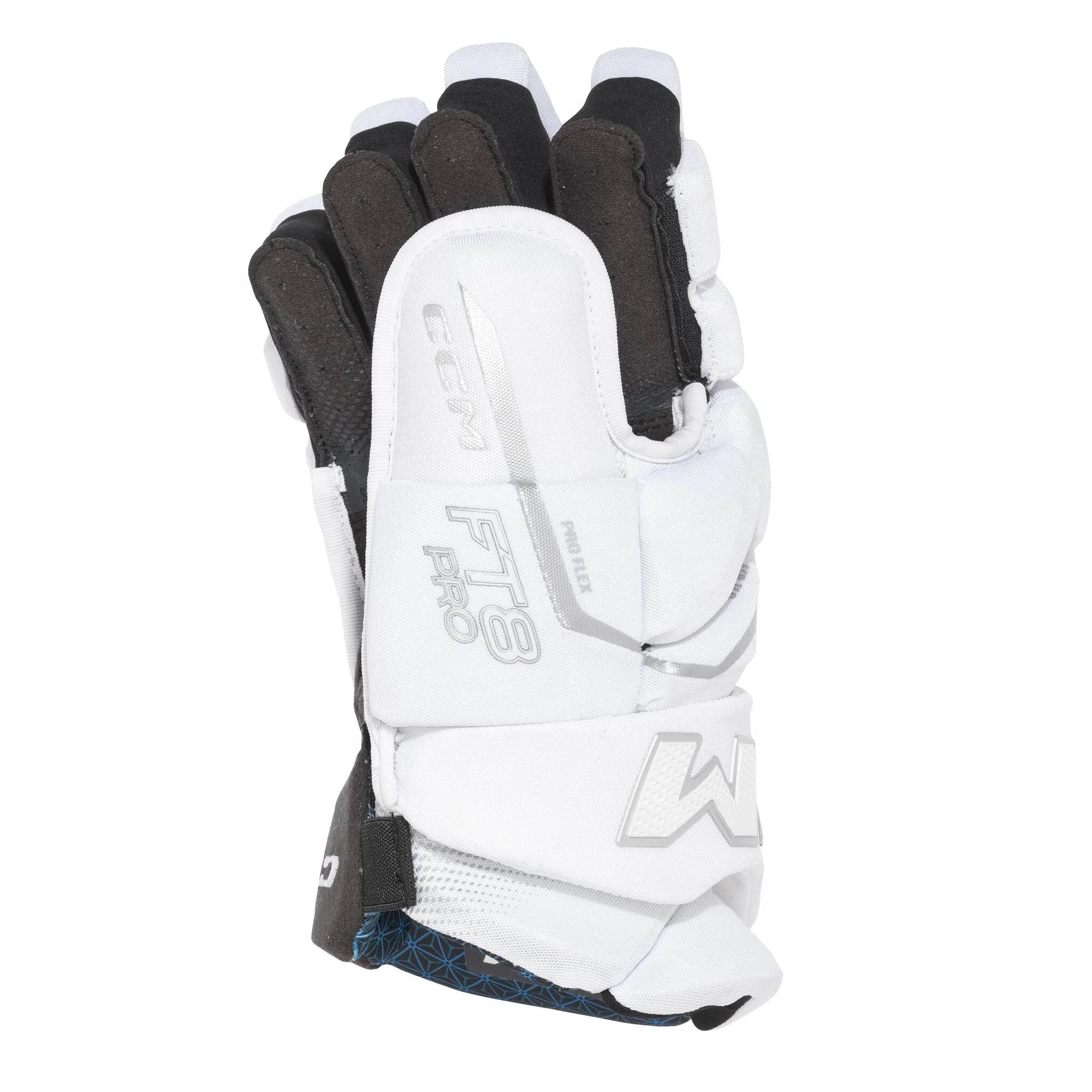 CCM JetSpeed FT8 PRO White Junior Hockey Gloves (2025) - Image 2