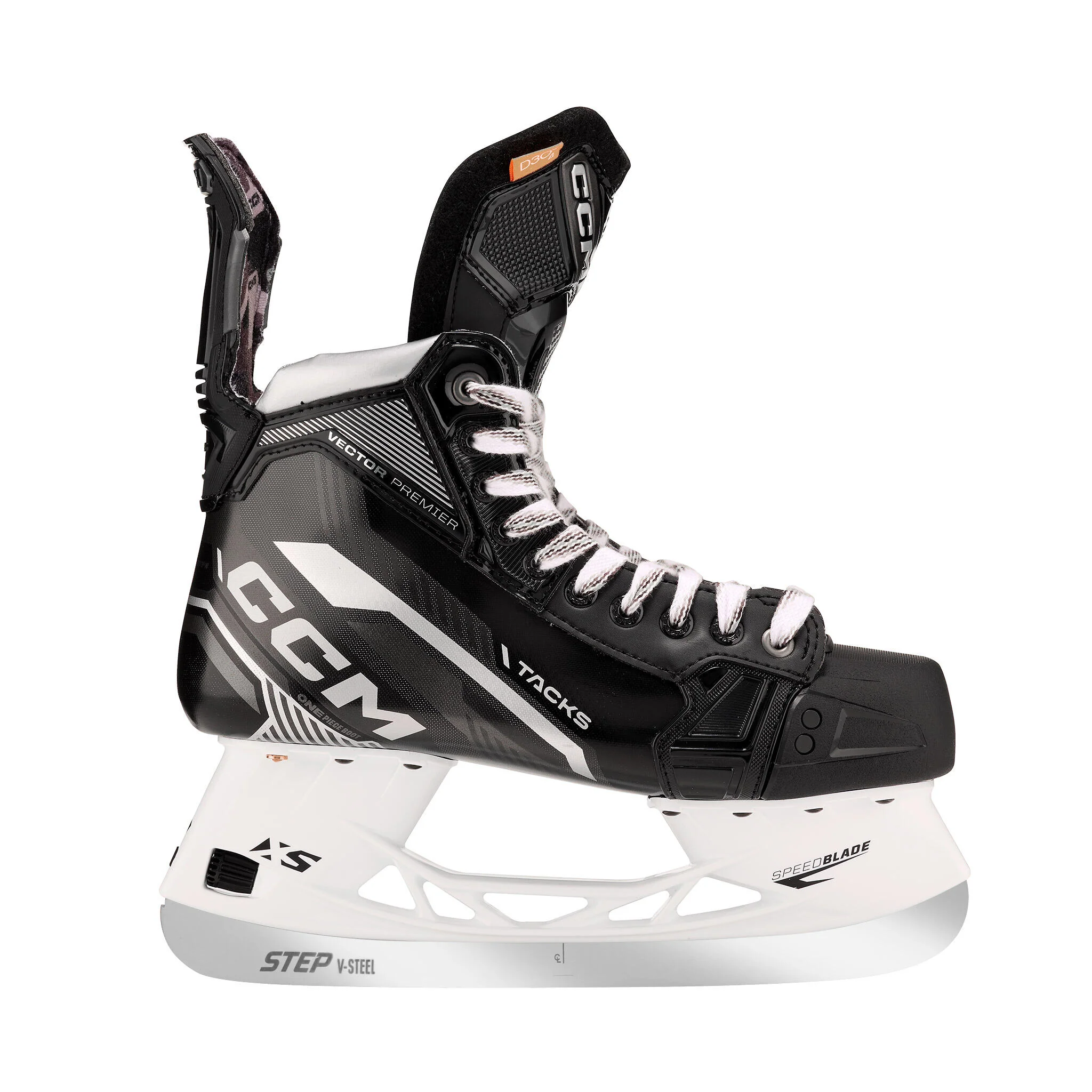 CCM Tacks Vector Premier Intermediate Hockey Skates (2022) with STEP V-Steel XS - Source Exclusive