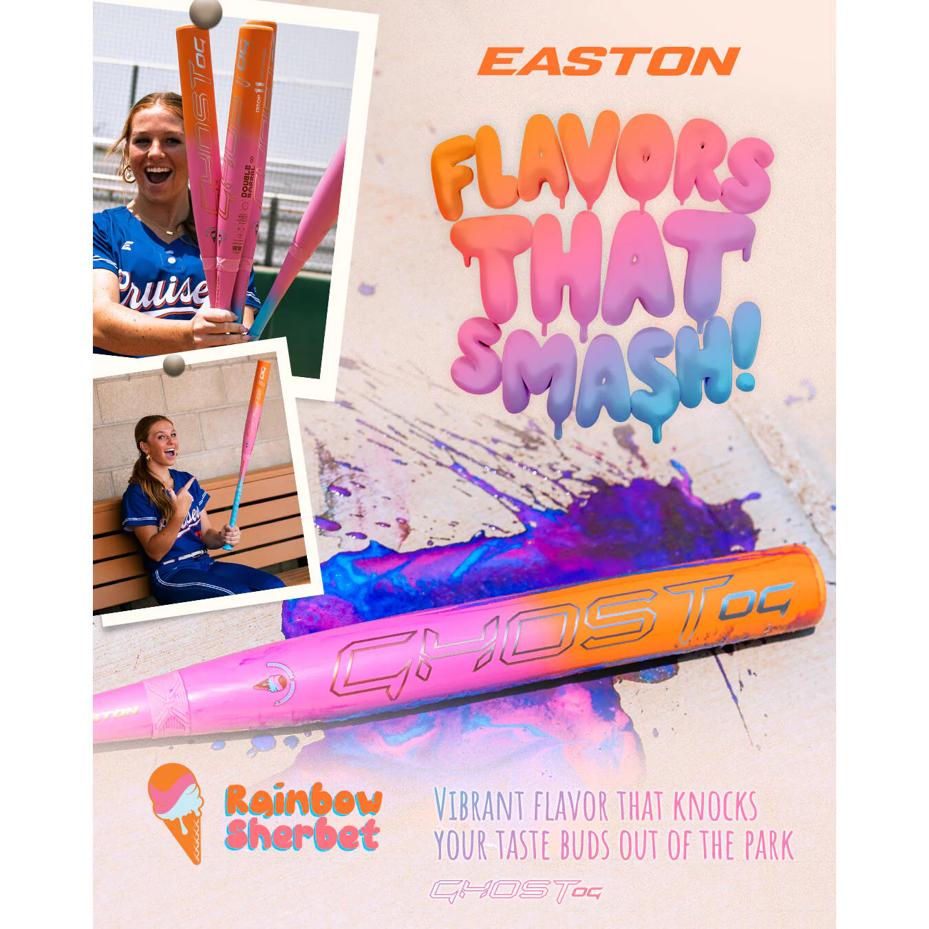 Easton Ghost OG Rainbow Sherbert -10 Fastpitch Softball Bat (2026) - Image 8