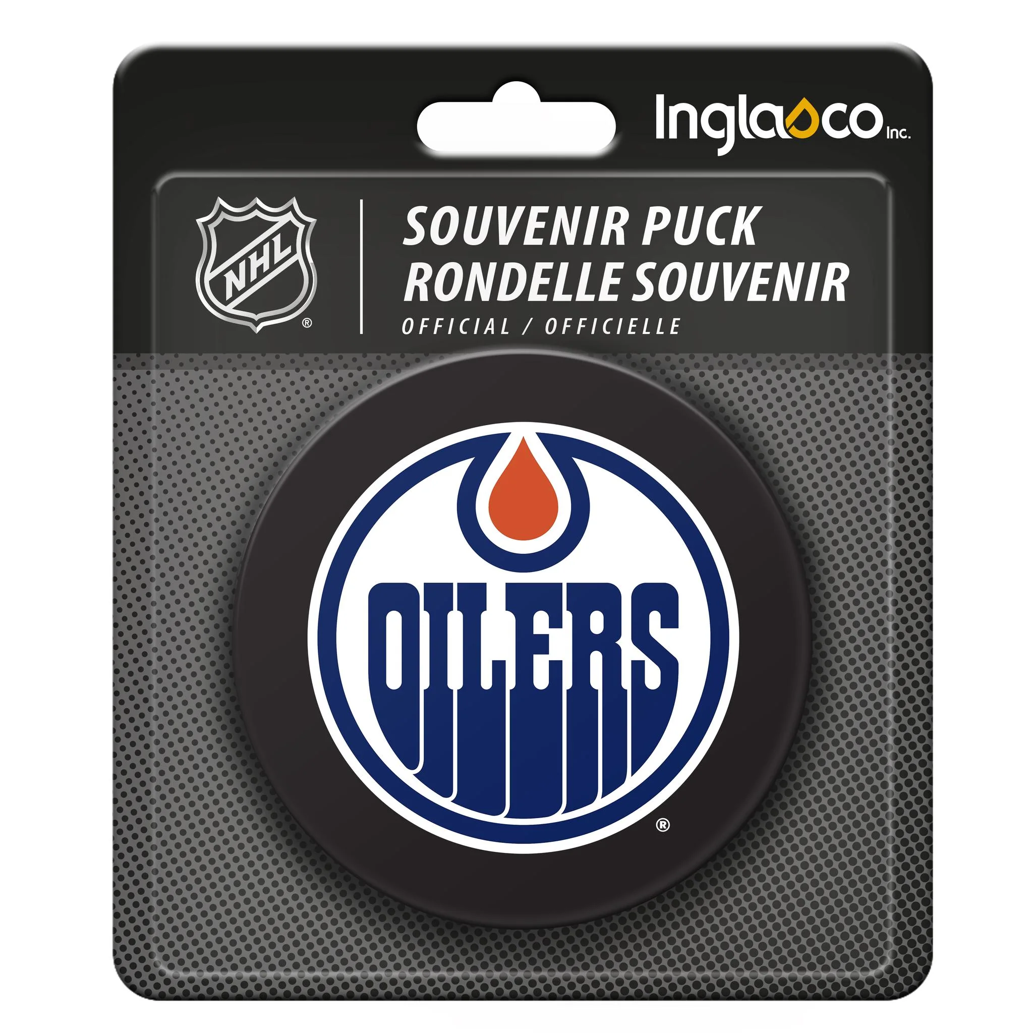 Inglasco NHL Souvenir Collector Hockey Puck - Edmonton Oilers