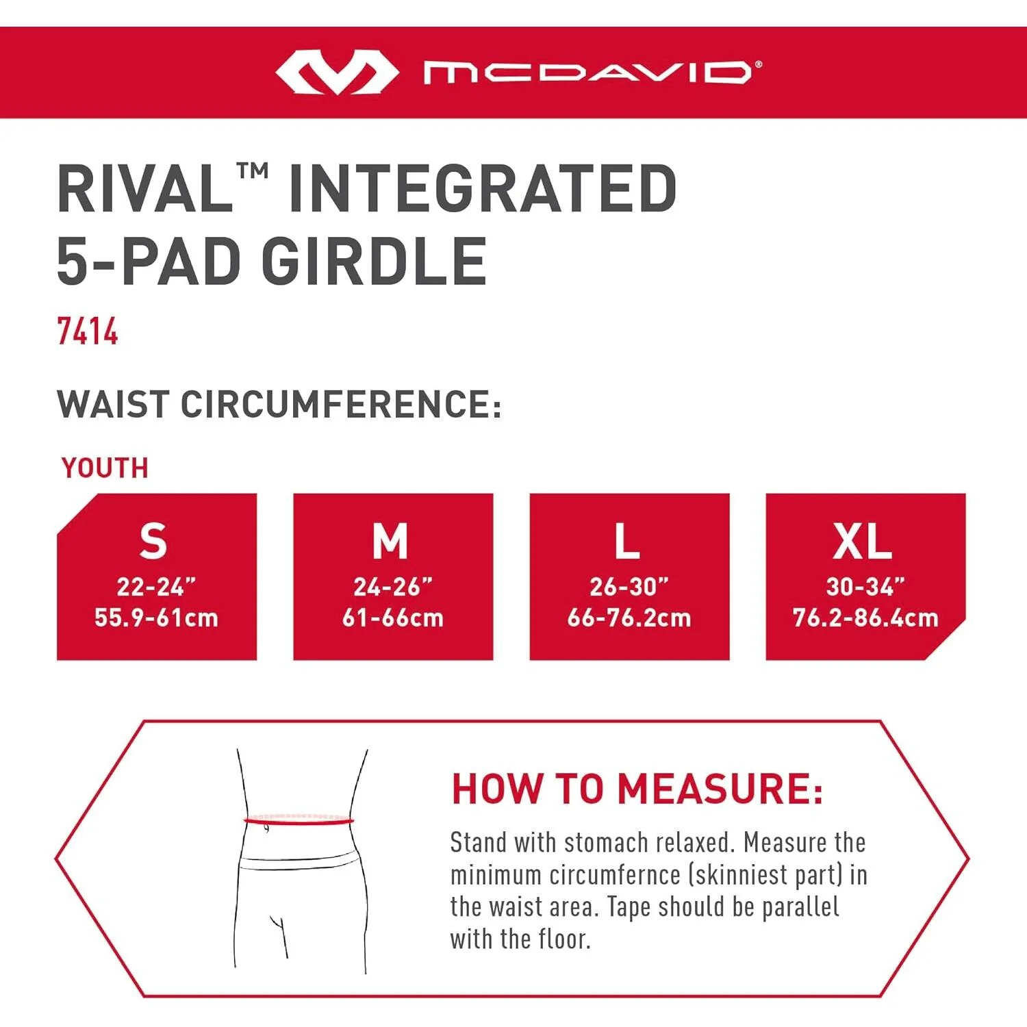 McDavid Rival Youth Integrated Girdle With Hard-Shell Thigh Guards - Image 8