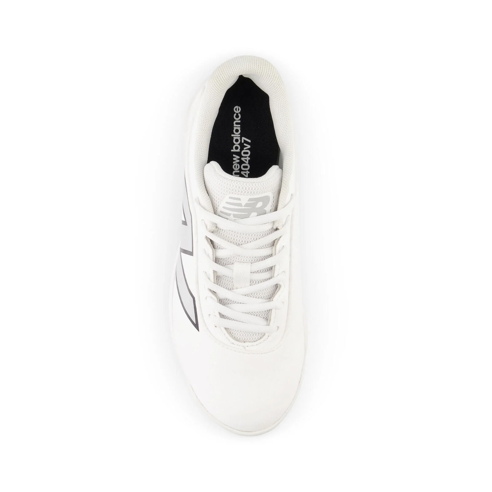 New Balance 4040 v7 Youth Rubber-Molded Baseball Cleats - Optic White/Raincloud - Image 2