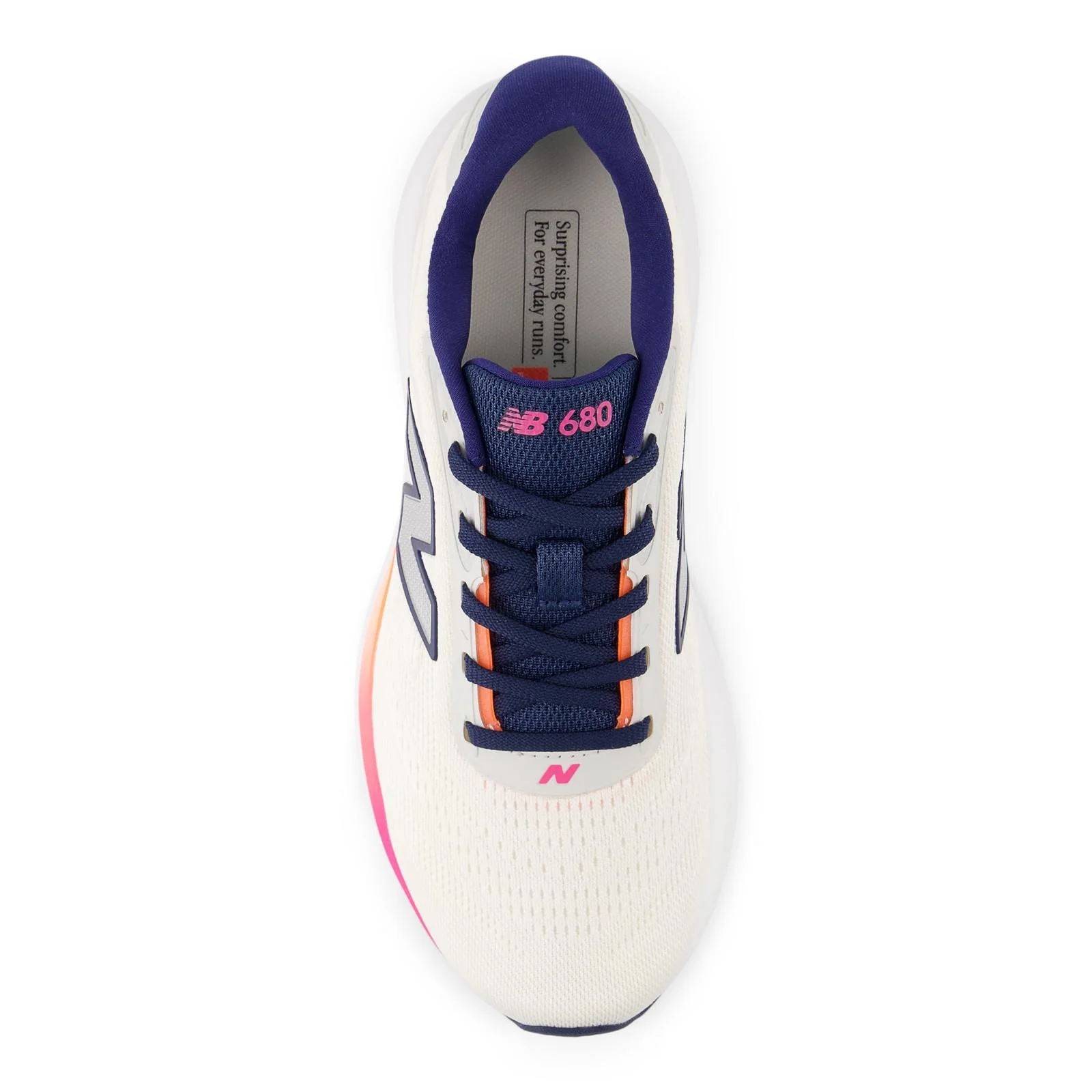 New Balance Fresh Foam 680 V9 Women's Running Shoes - Sea Salt/Tangerine Heat - Image 5