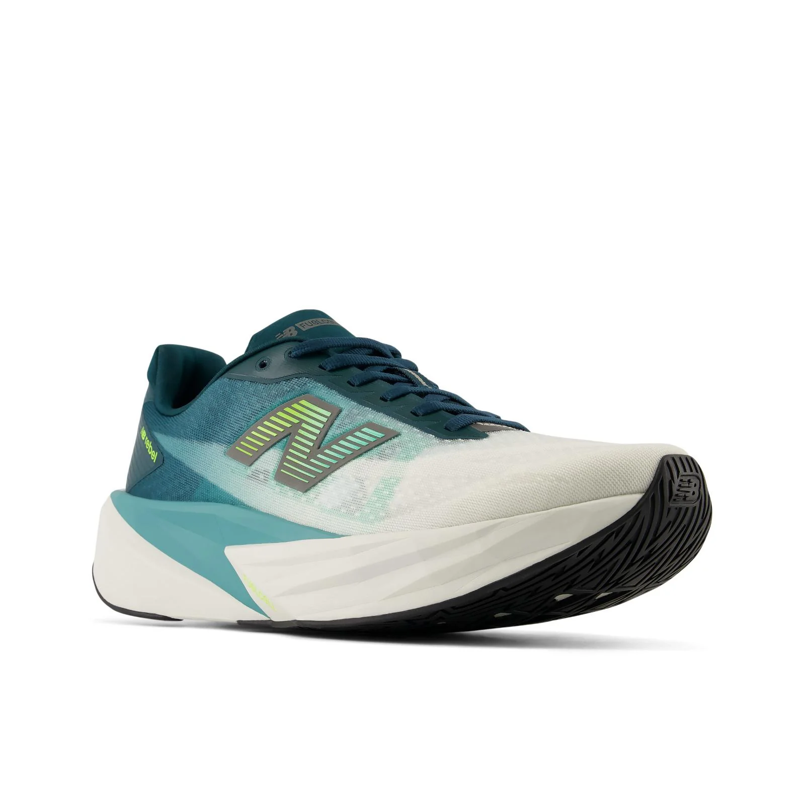 New Balance FuelCell Rebel v5 Men's Running Shoes - Medusa Green/Faded Teal - Image 2