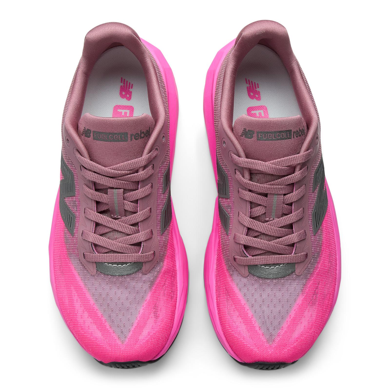 New Balance FuelCell Rebel v5 Women's Running Shoes - Pink Heat/Rosewood - Image 7