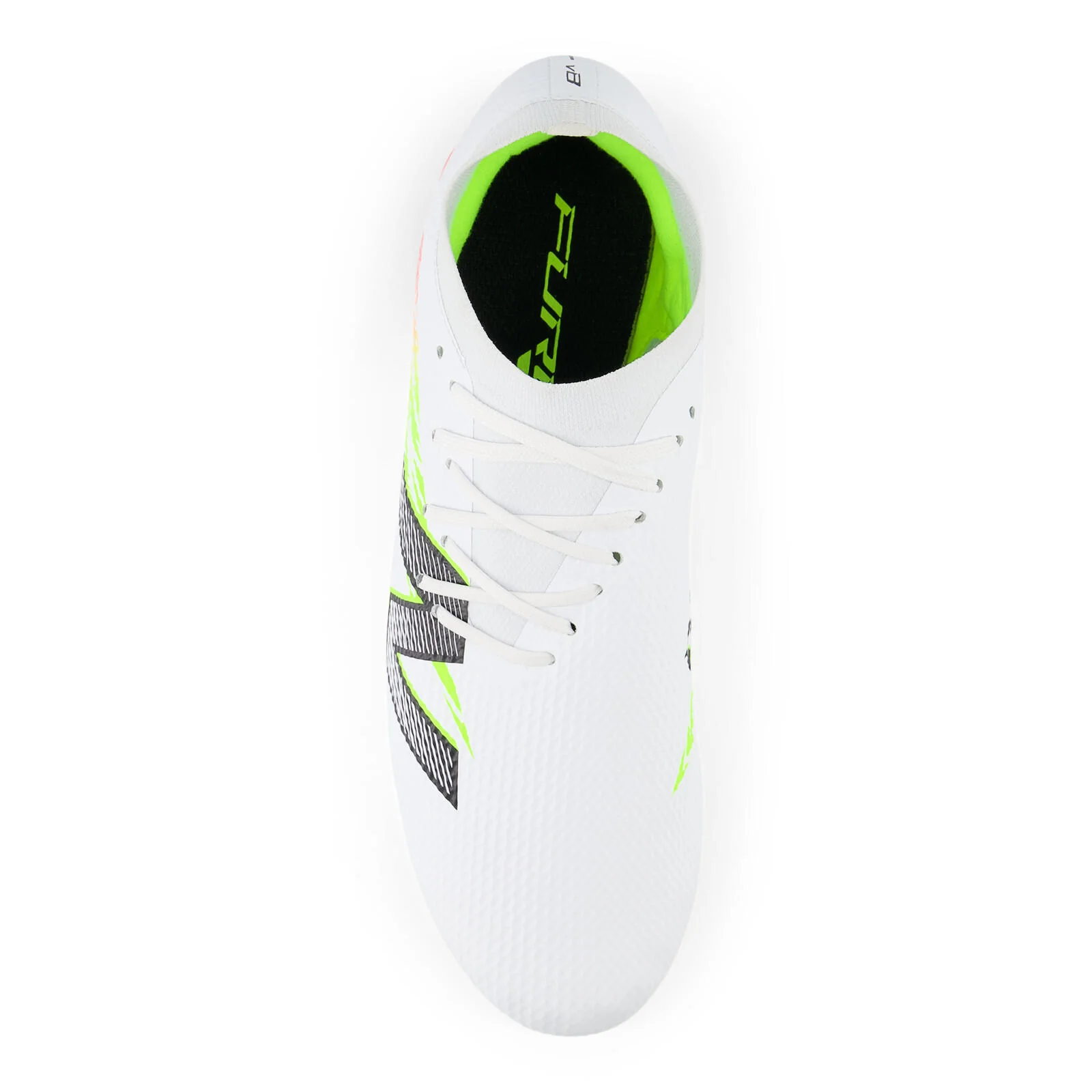 New Balance Furon Team FG V8 Men's Soccer Cleats - White/Energy Red/Hi-Lite - Image 5