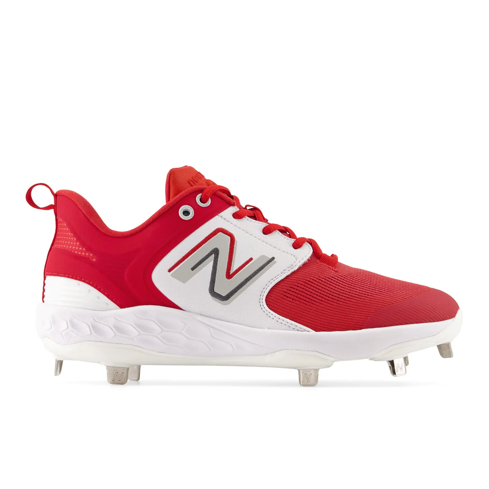 New Balance Fresh Foam X 3000 V6 Mens Metal Baseball Cleats - Red/White/Blue - Image 3