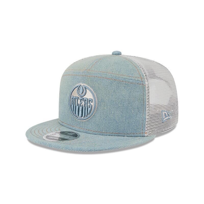 New Era 9FIFTY Edmonton Oilers Split Panel Hat - Denim