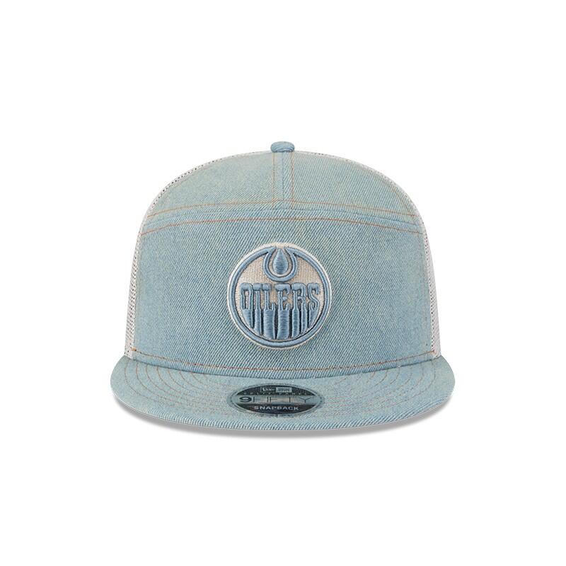 New Era 9FIFTY Edmonton Oilers Split Panel Hat - Denim - Image 3