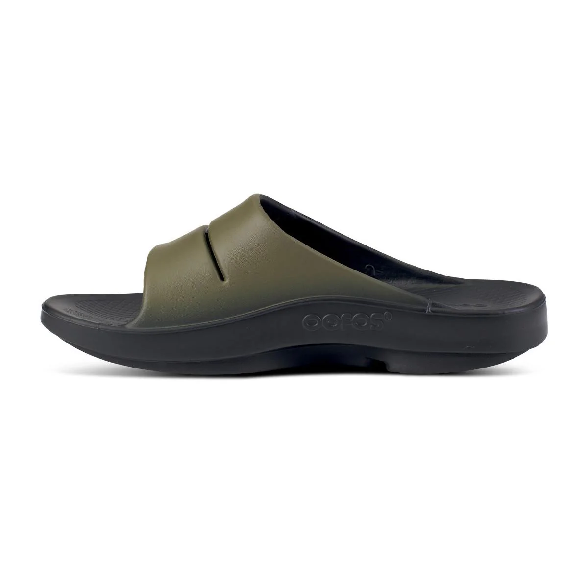 Oofos Ooahh Men's Sport Slide - Black/Tactical Green - Image 4