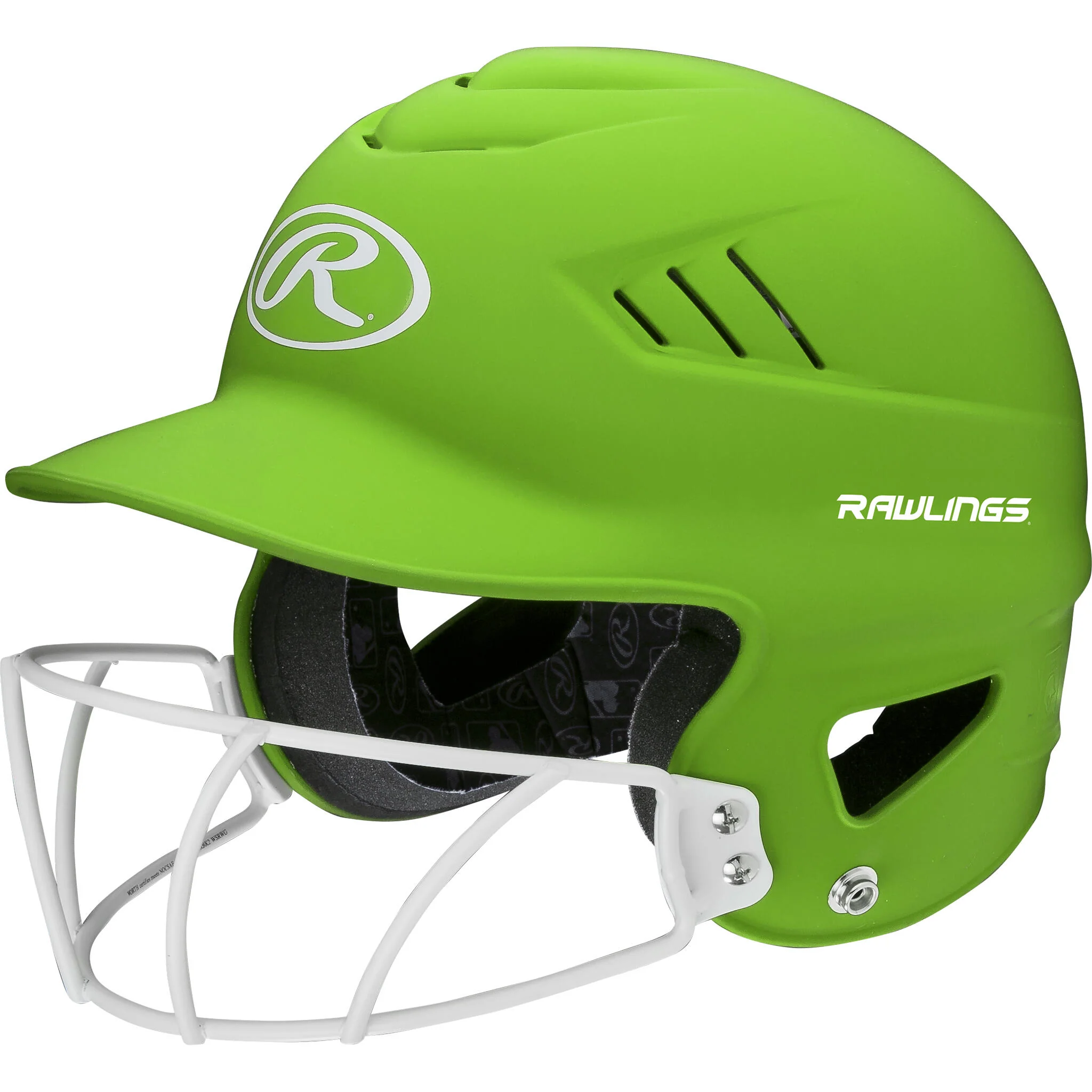 Rawlings Coolflo 1-Tone Highlighter Fastpitch Batting Helmet with Mask - Image 2