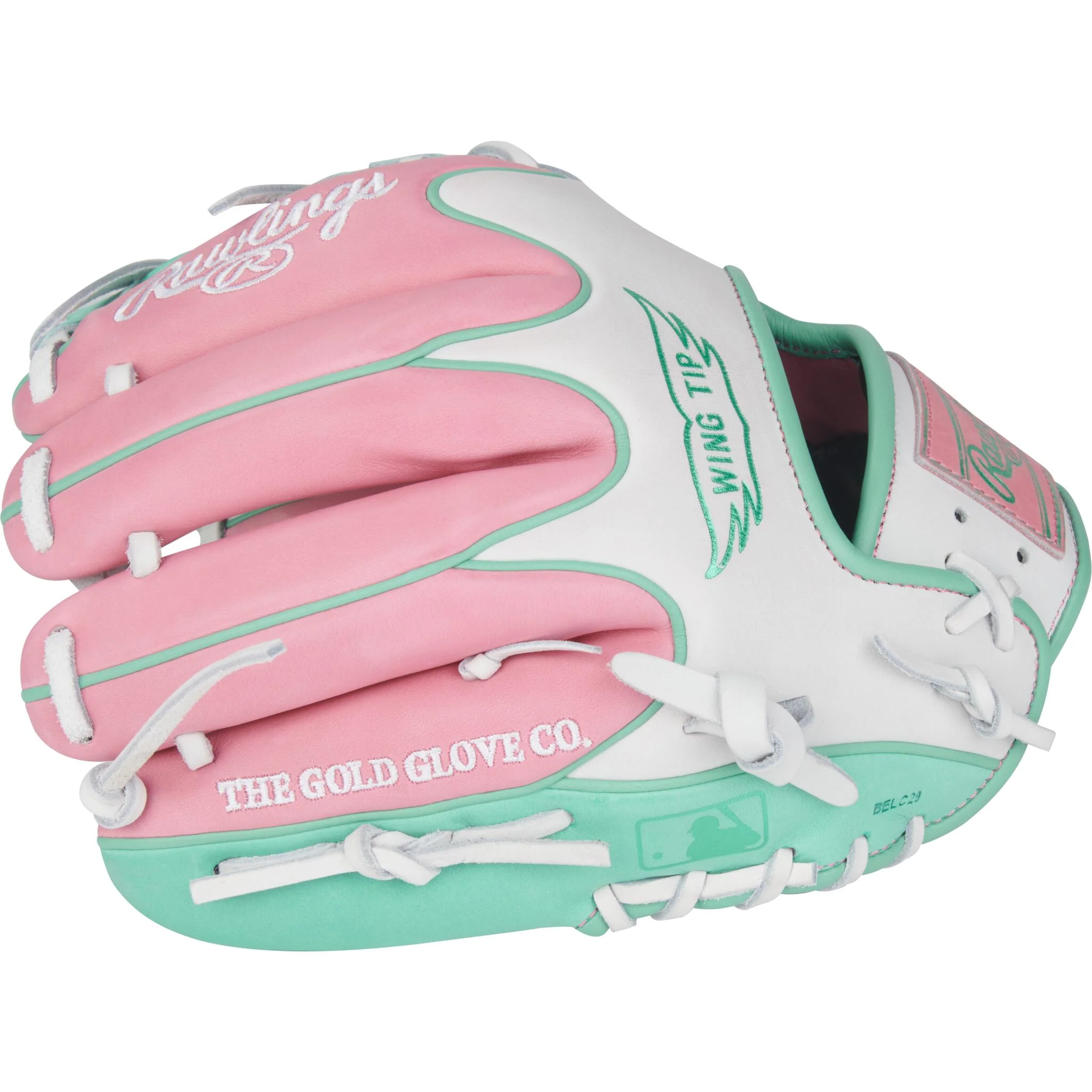 Rawlings Heart of the Hide 11.5" Baseball Glove - Pink/Mint/White - Right Hand Throw - Image 4