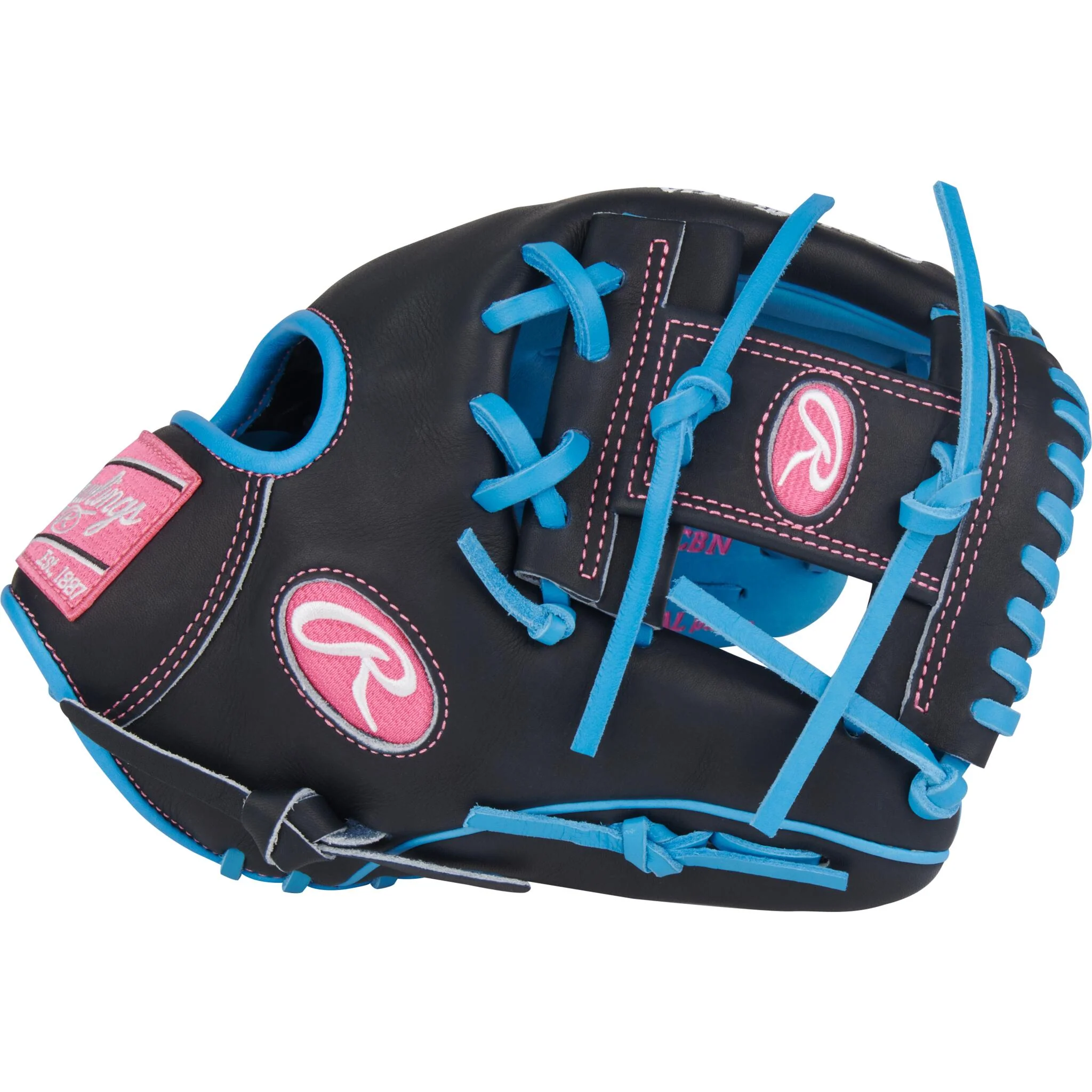 Rawlings Heart of the Hide 11.75" Baseball Glove - Columbia Blue/Navy - Right Hand Throw - Image 3