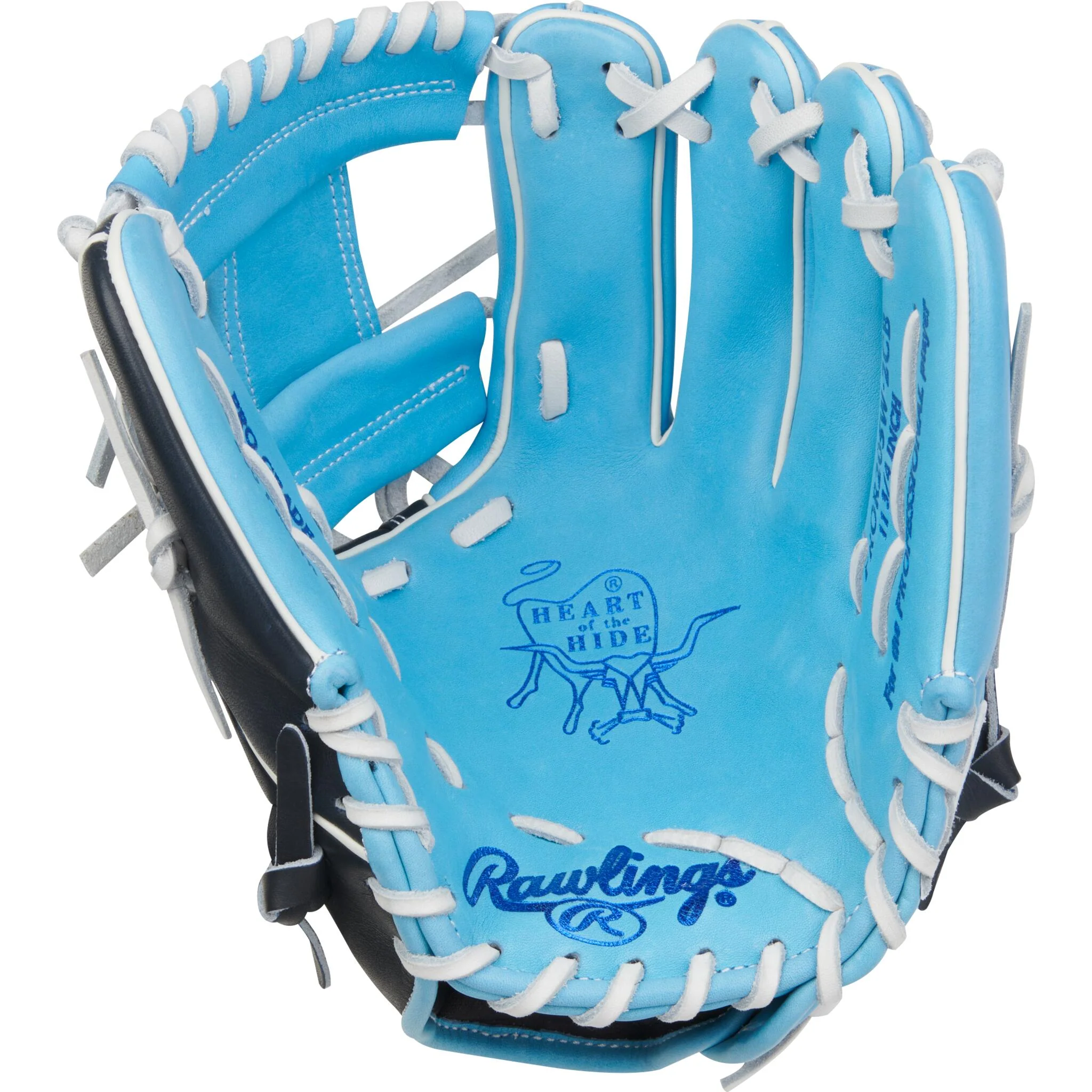 Rawlings Heart of the Hide 11.75" Baseball Glove - Columbia Blue/Black - Right Hand Throw - Image 2