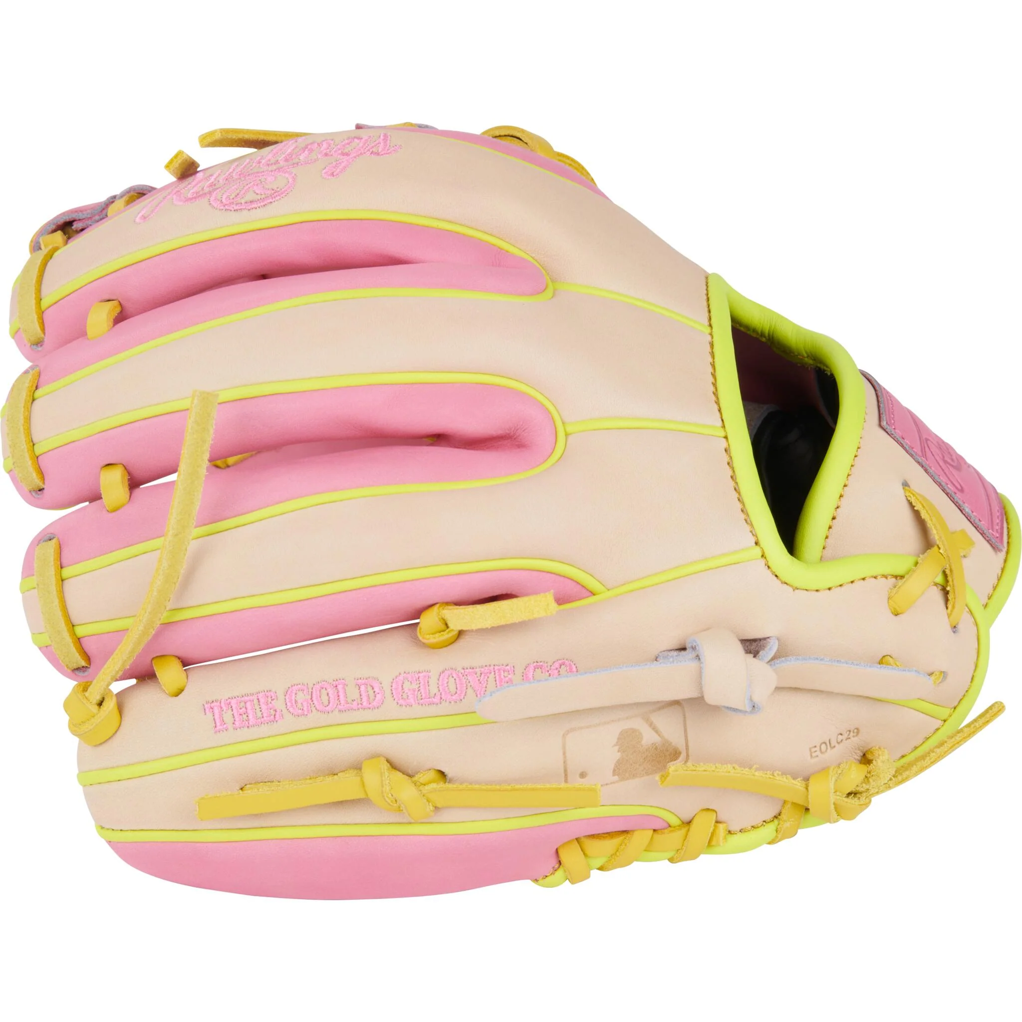 Rawlings Heart Of The Hide ColorSync 9.0 11.25" Baseball Glove (2025) - Pink/Yellow - Image 3