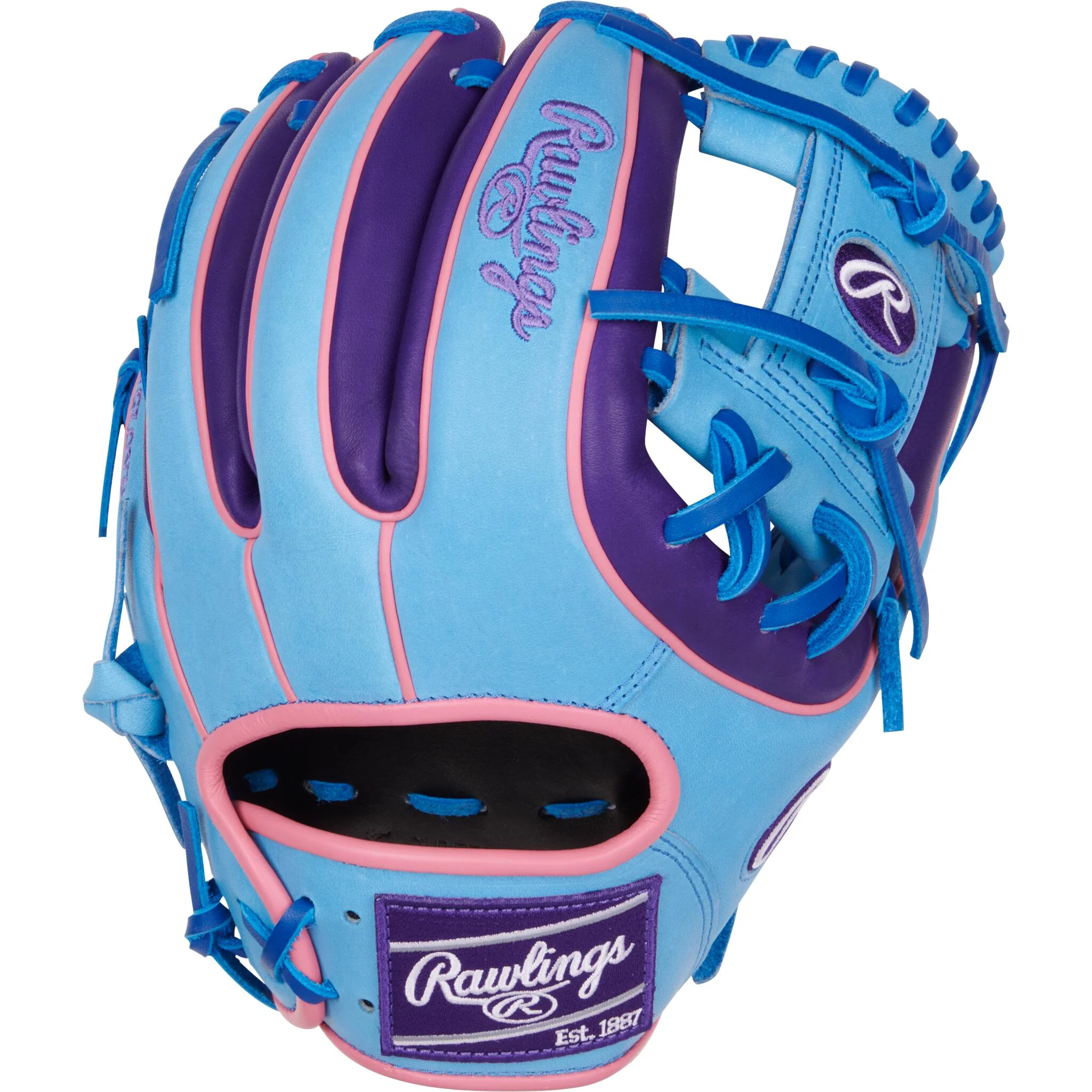 Rawlings Heart Of The Hide ColorSync 9.0 11.5" Baseball Glove - Columbia Blue/Purple (2025)