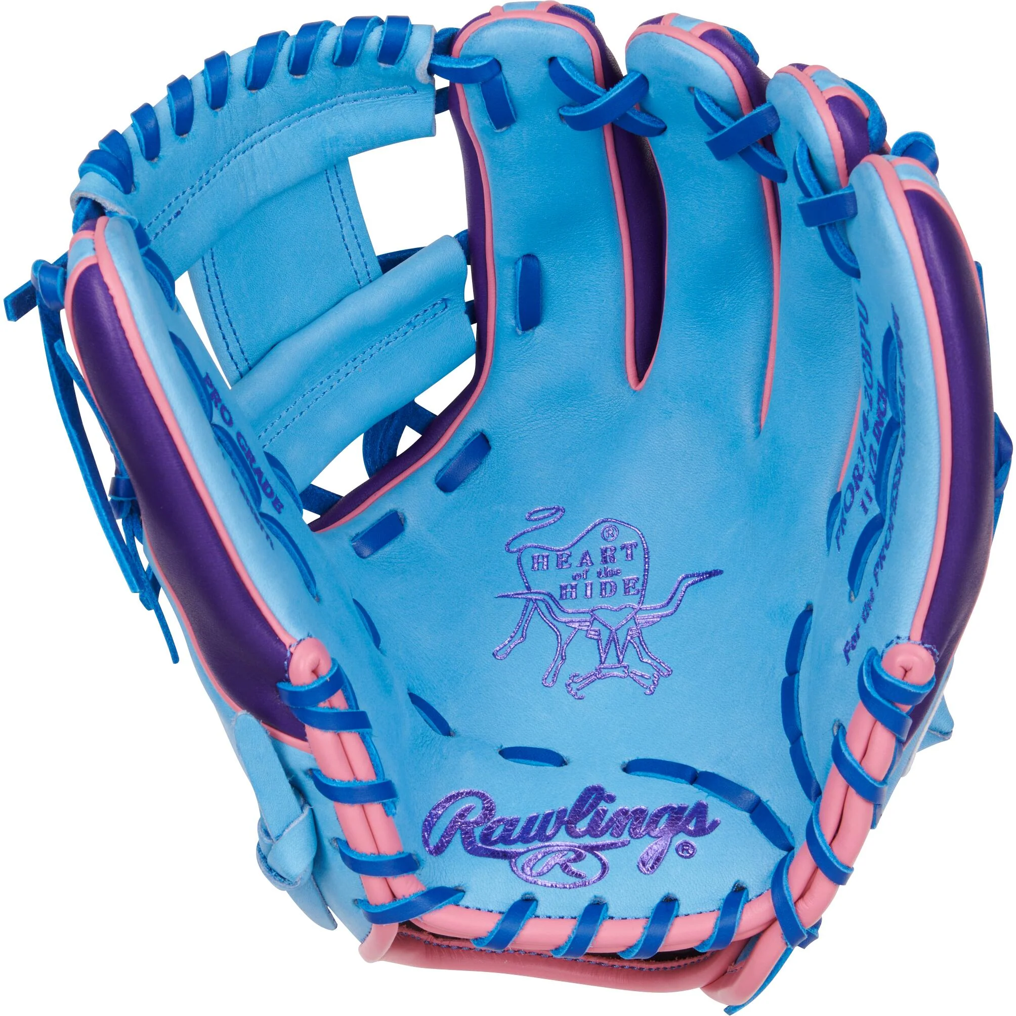 Rawlings Heart Of The Hide ColorSync 9.0 11.5" Baseball Glove - Columbia Blue/Purple (2025) - Image 2