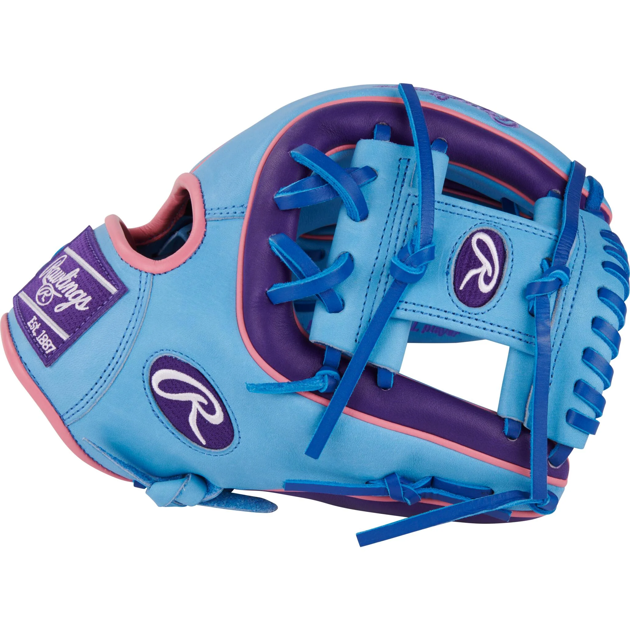 Rawlings Heart Of The Hide ColorSync 9.0 11.5" Baseball Glove - Columbia Blue/Purple (2025) - Image 4