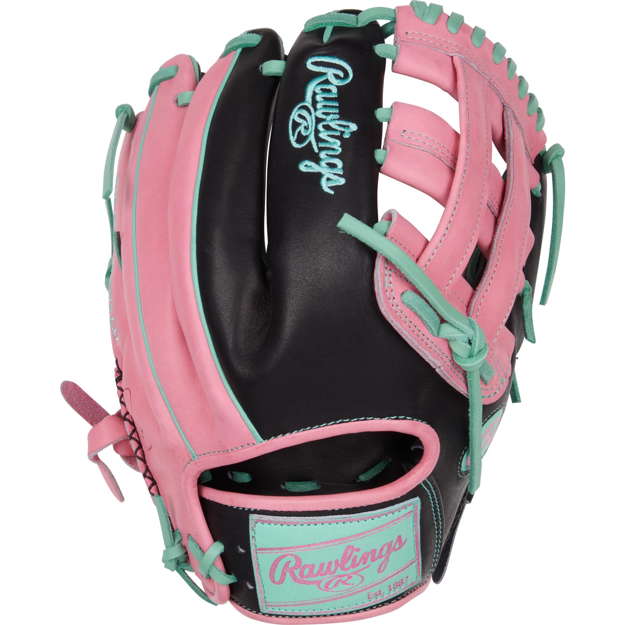 Rawlings Heart of the Hide ColorSync 9.0 12.25" Baseball Glove - Black/Teal/Pink (2025)